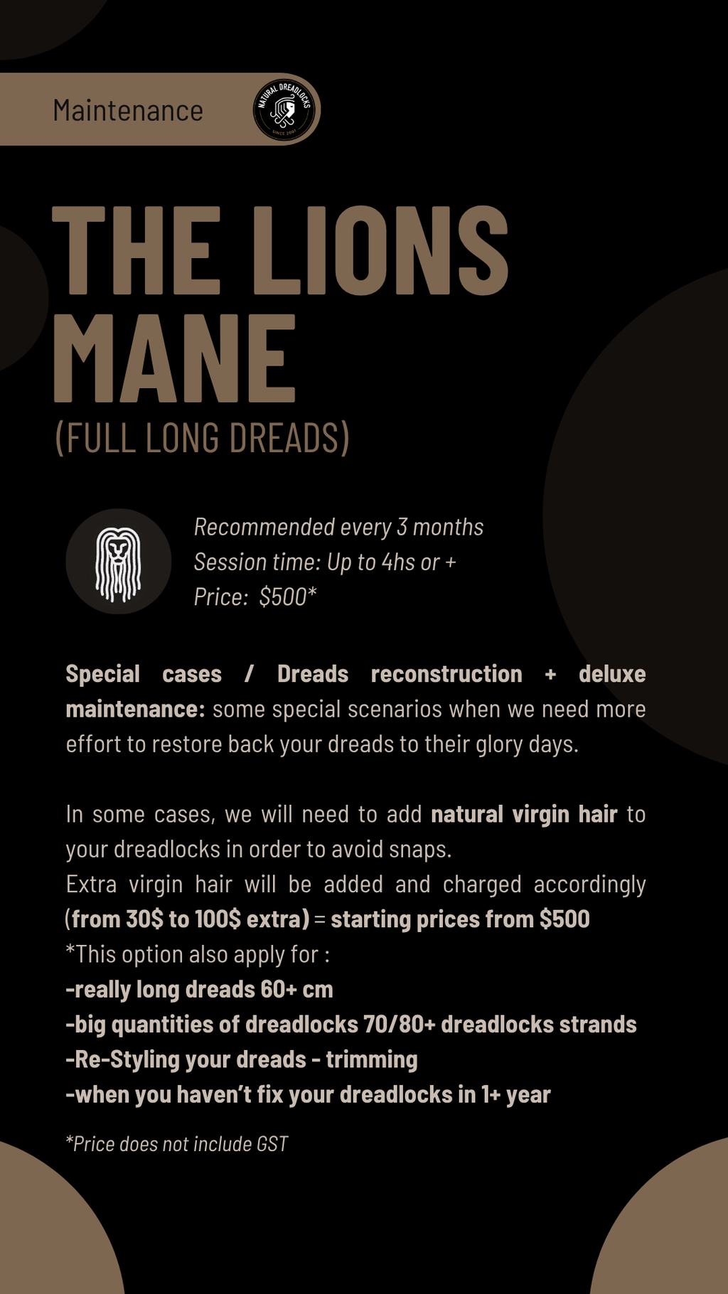 Dread Maintenance -- The Lion’s Mane (Deluxe Dread Reconstruction)