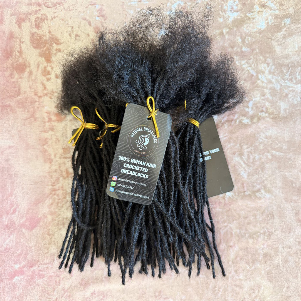 Authentic Afro Kinky Natural Black Dreadlock Extensions 10 units bundle
