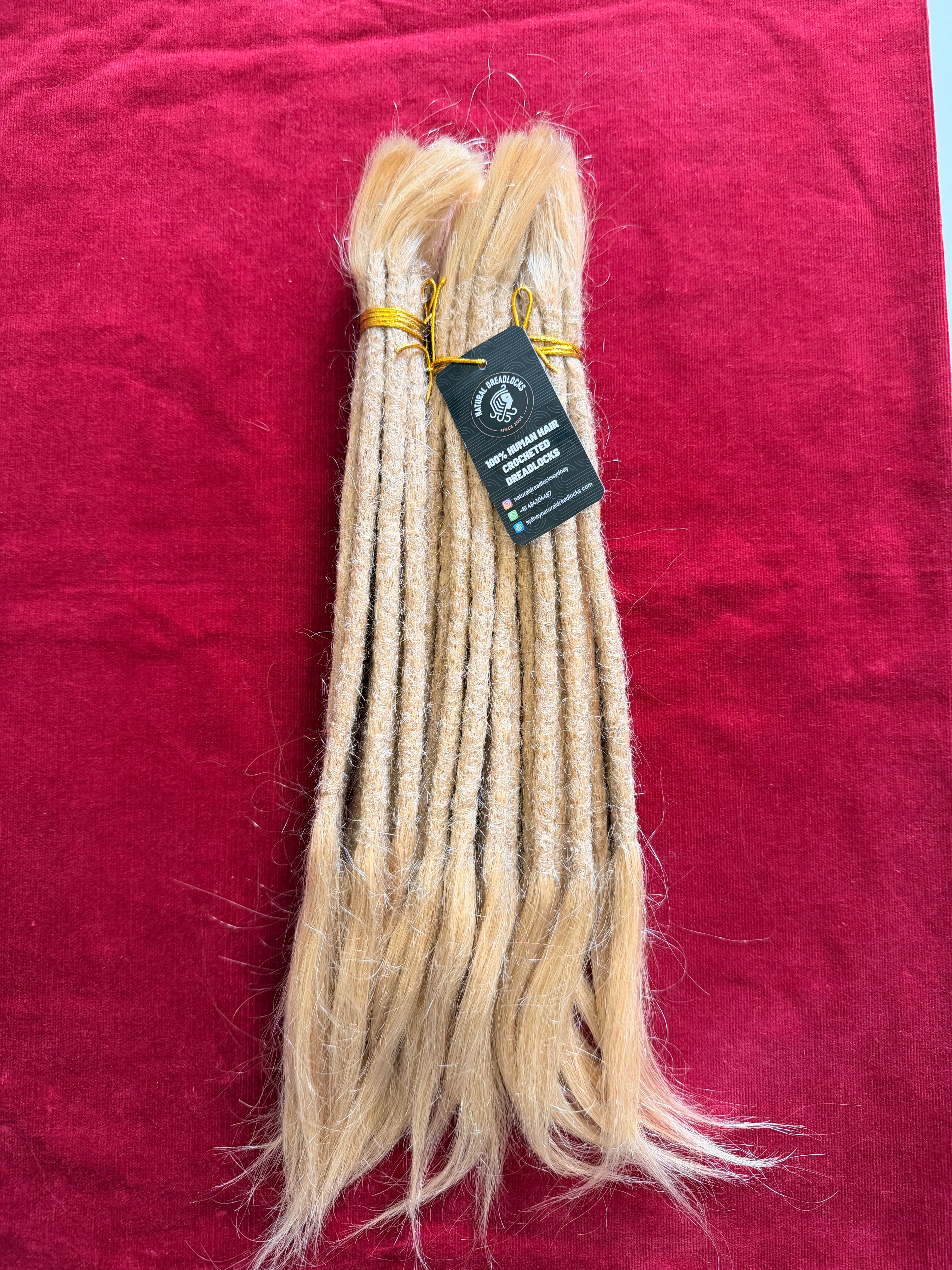 Straight Hair Champagne Blonde Dreadlock Extensions with open ends 10 units bundle