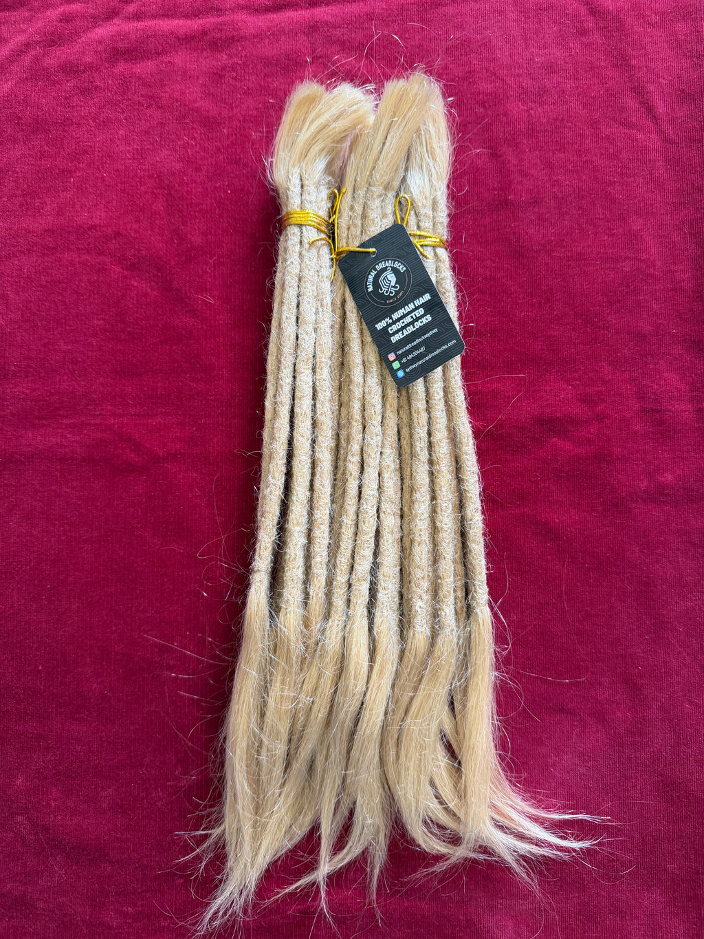 Straight Hair Champagne Blonde Dreadlock Extensions with open ends 10 units bundle