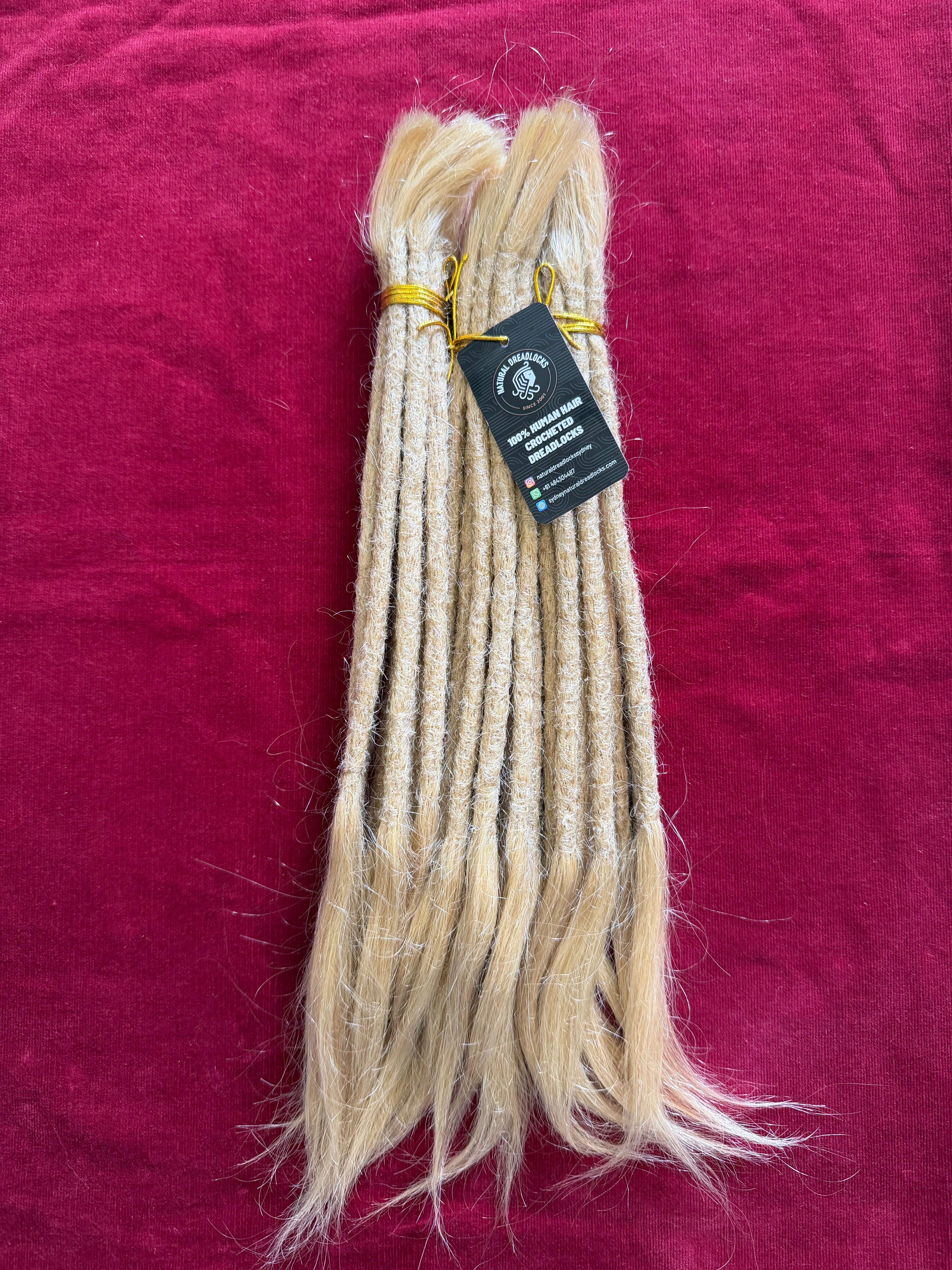 Straight Hair Champagne Blonde Dreadlock Extensions with open ends 10 units bundle