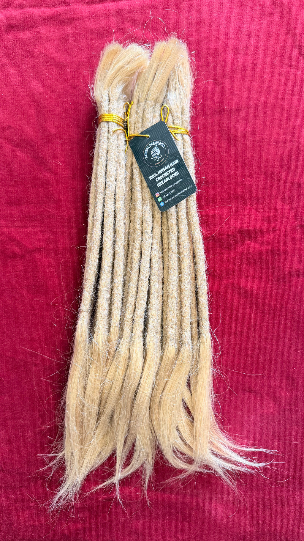 Straight Hair Champagne Blonde Dreadlock Extensions with open ends 10 units bundle