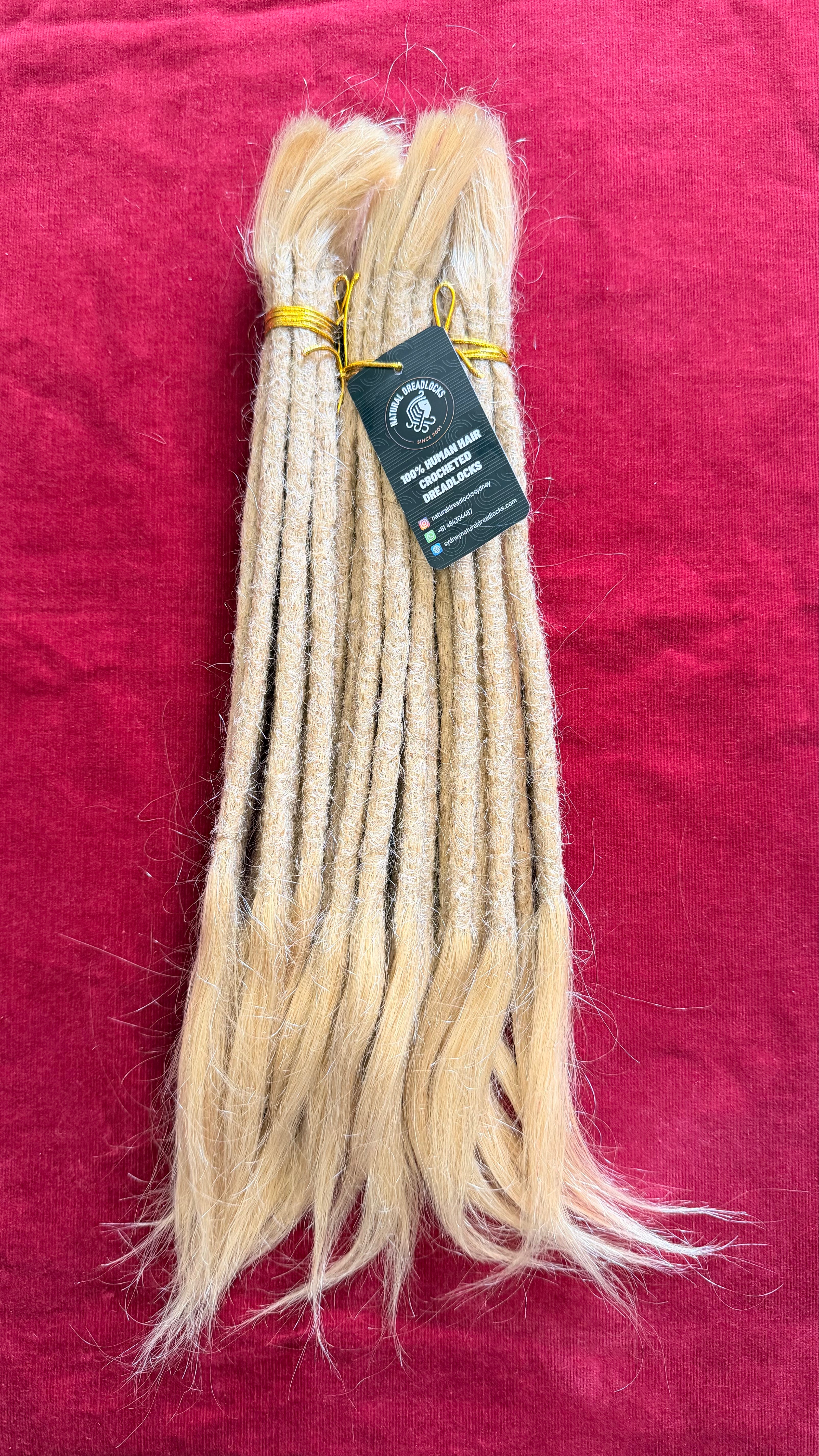 Straight Hair Champagne Blonde Dreadlock Extensions with open ends 10 units bundle