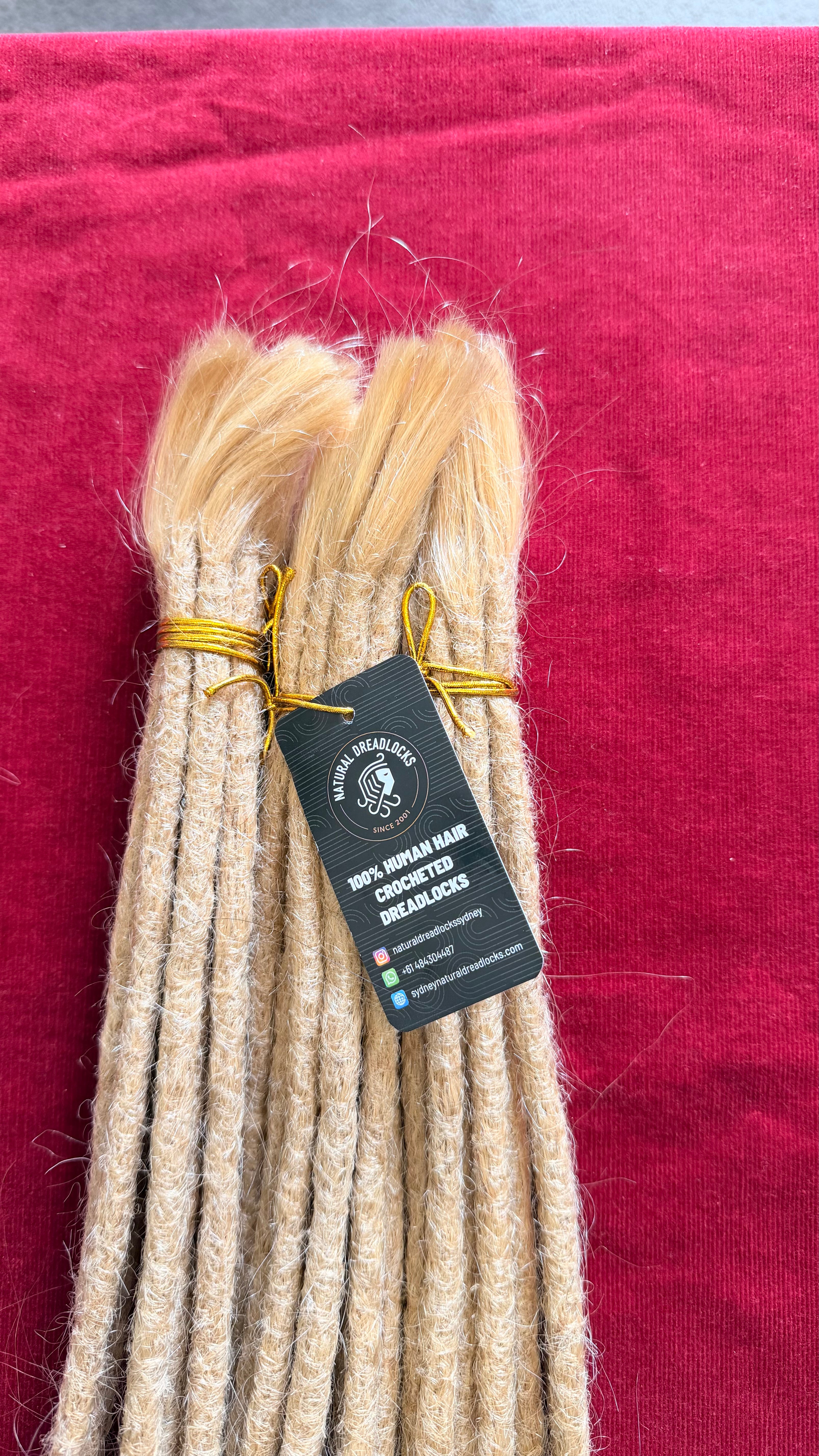 Straight Hair Champagne Blonde Dreadlock Extensions with open ends 10 units bundle