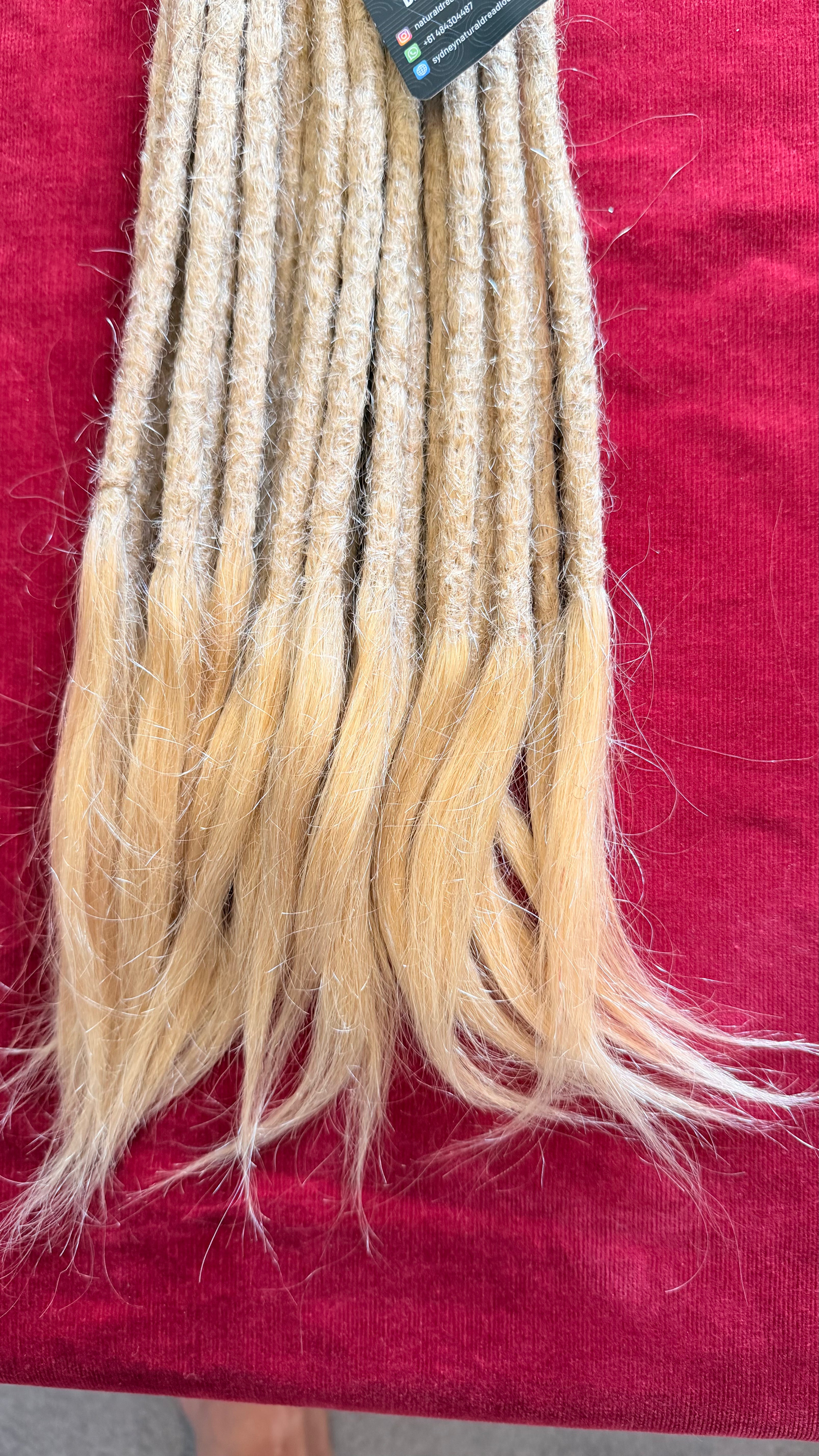 Straight Hair Champagne Blonde Dreadlock Extensions with open ends 10 units bundle
