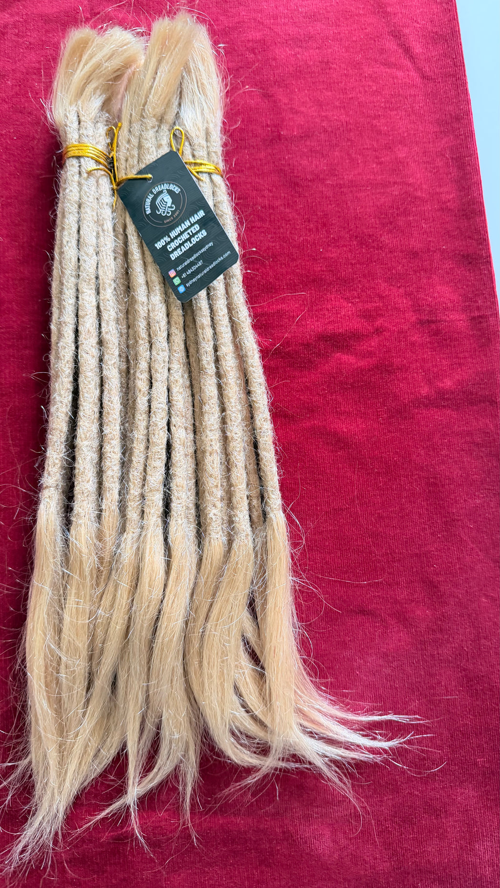 Straight Hair Champagne Blonde Dreadlock Extensions with open ends 10 units bundle
