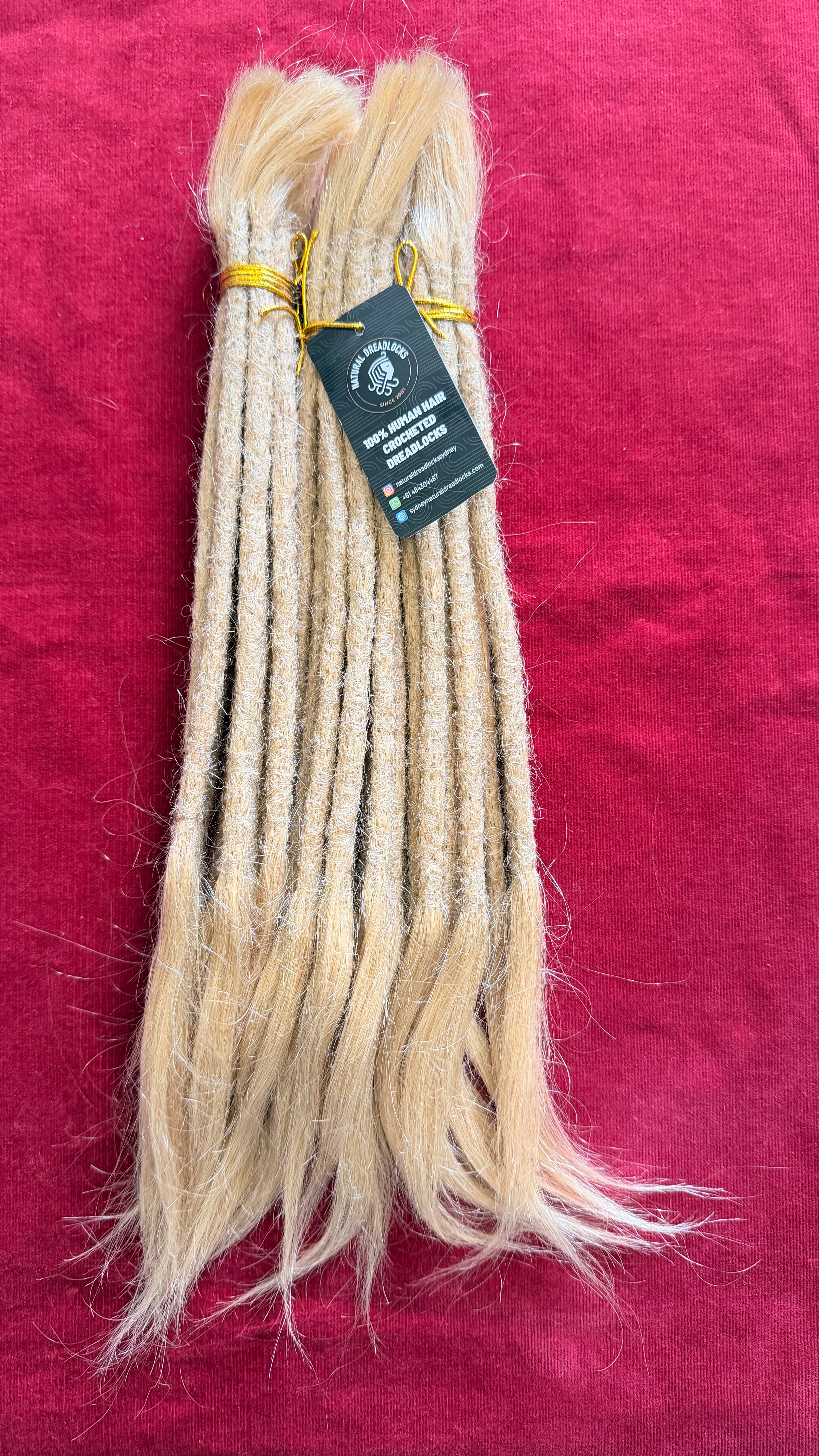 Straight Hair Champagne Blonde Dreadlock Extensions with open ends 10 units bundle