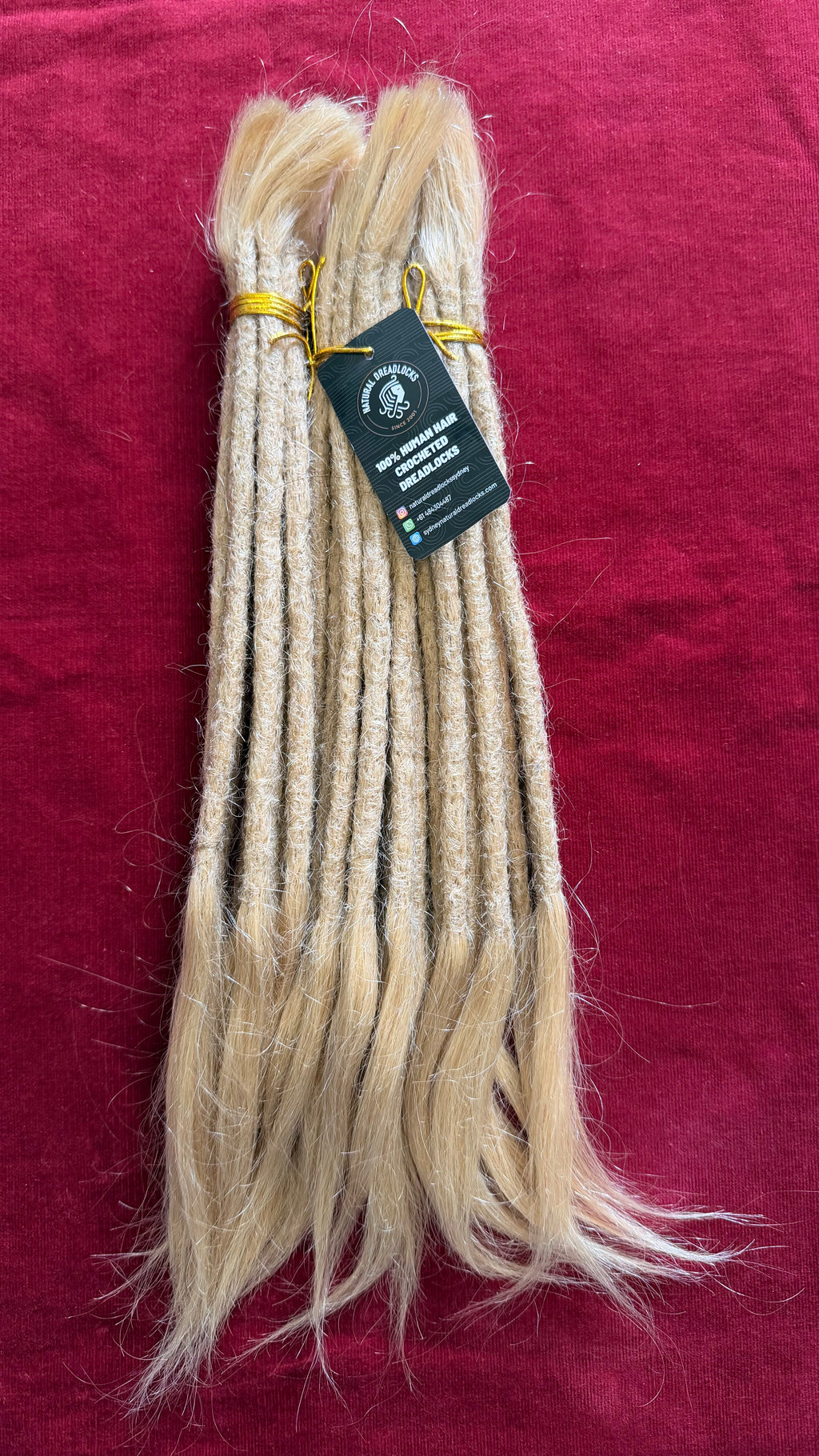 Straight Hair Champagne Blonde Dreadlock Extensions with open ends 10 units bundle