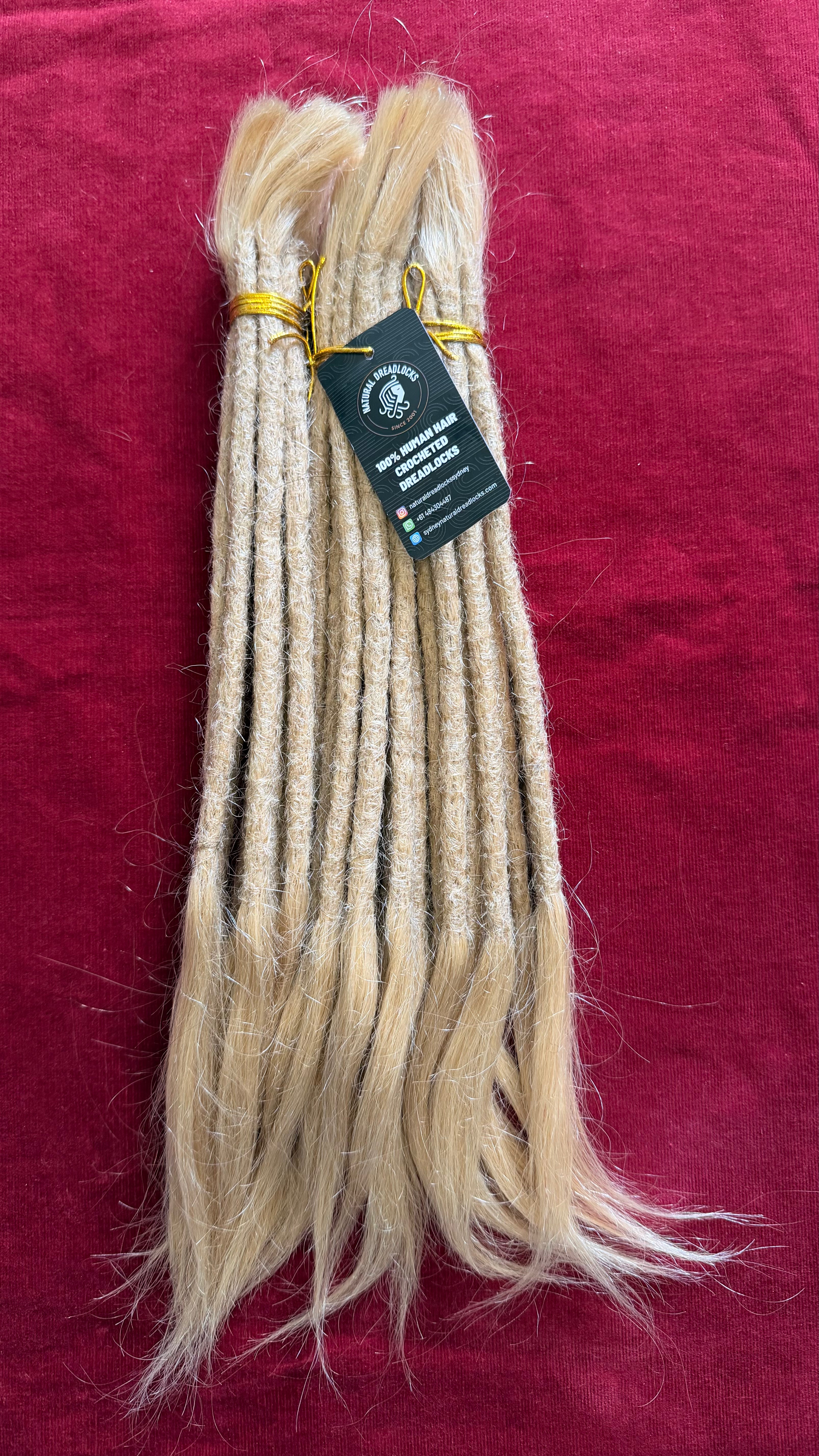 Straight Hair Champagne Blonde Dreadlock Extensions with open ends 10 units bundle