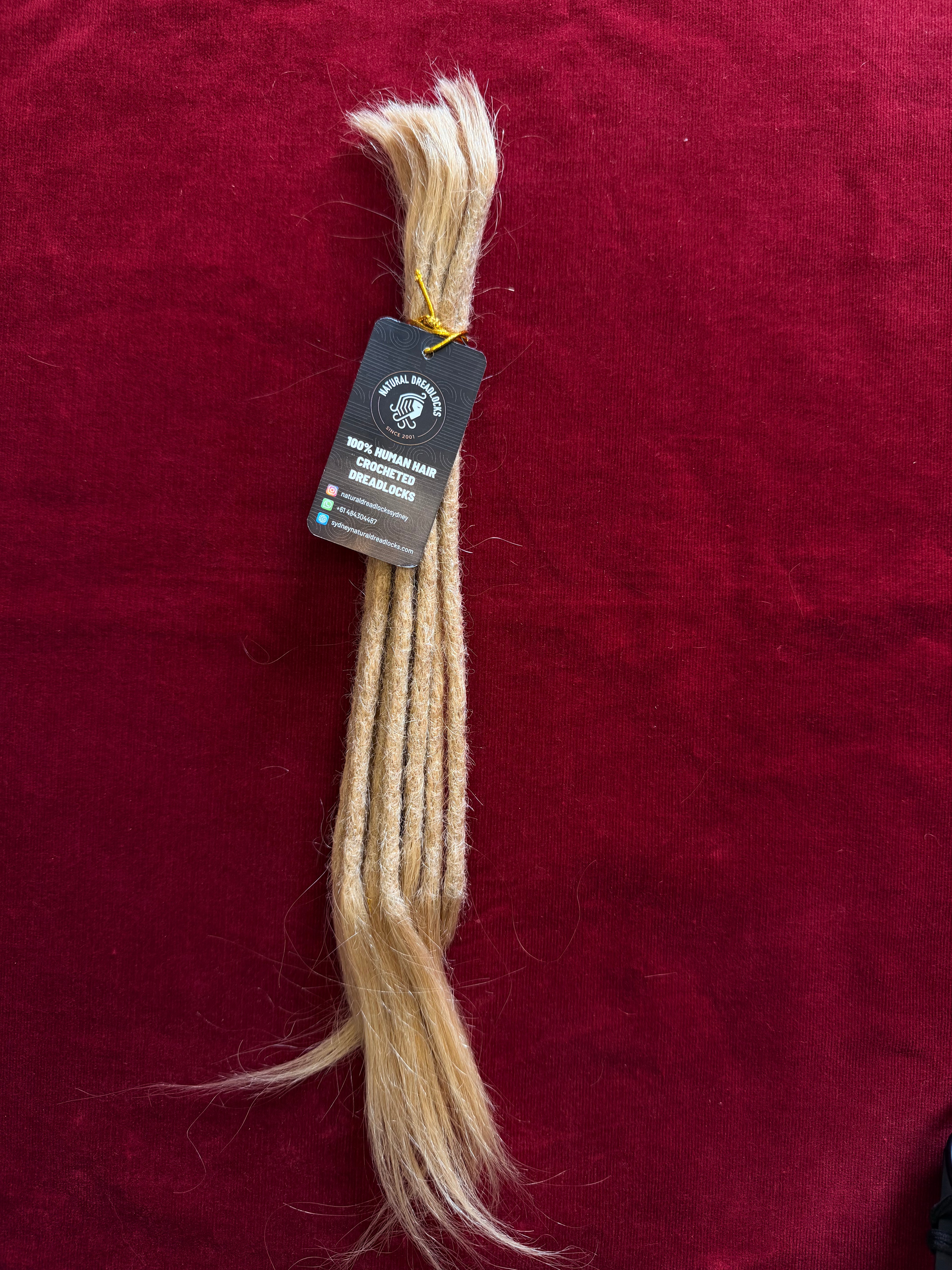 Straight Hair Champagne Blonde Dreadlock Extensions with open ends 10 units bundle