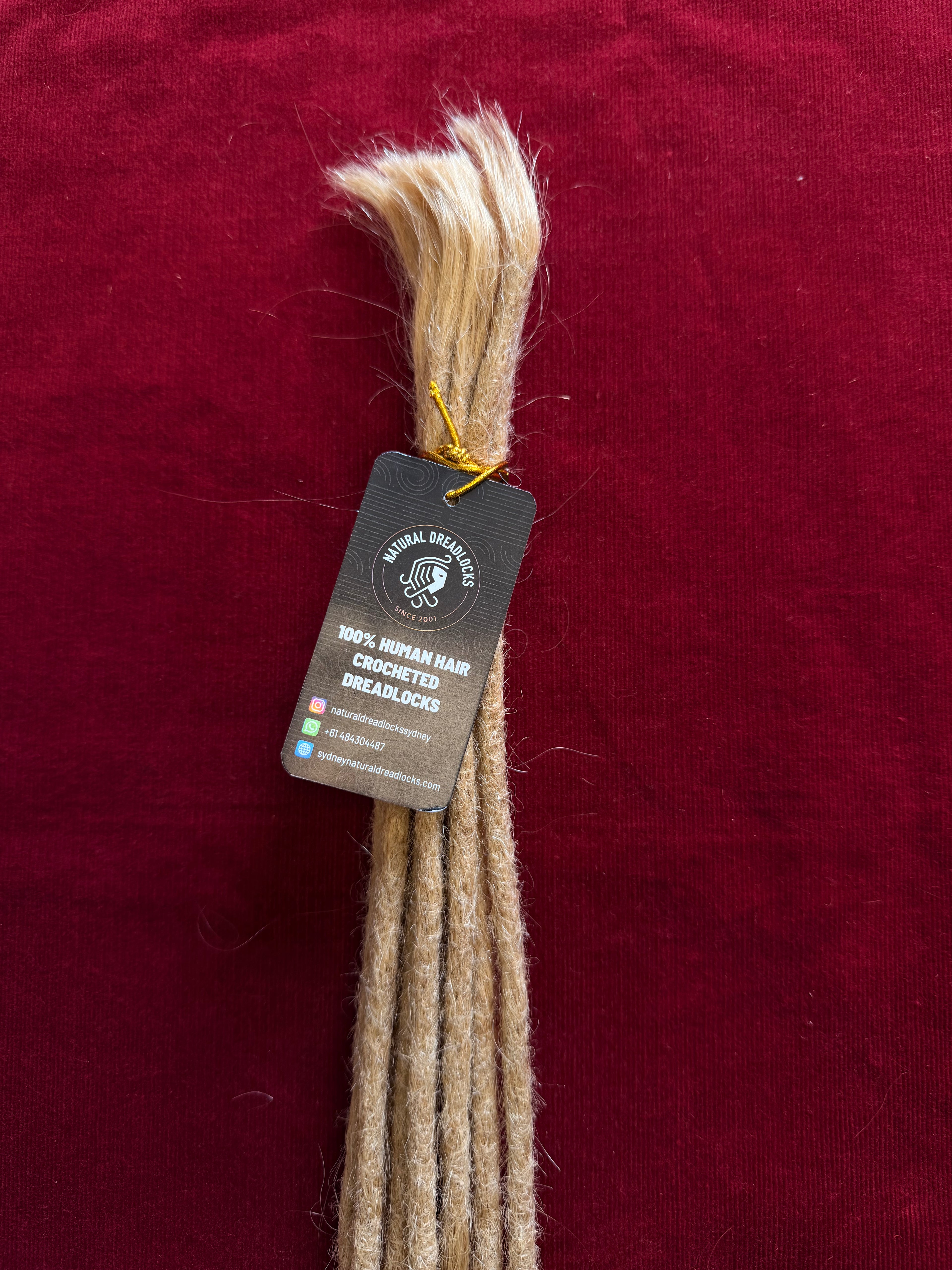 Straight Hair Champagne Blonde Dreadlock Extensions with open ends 10 units bundle