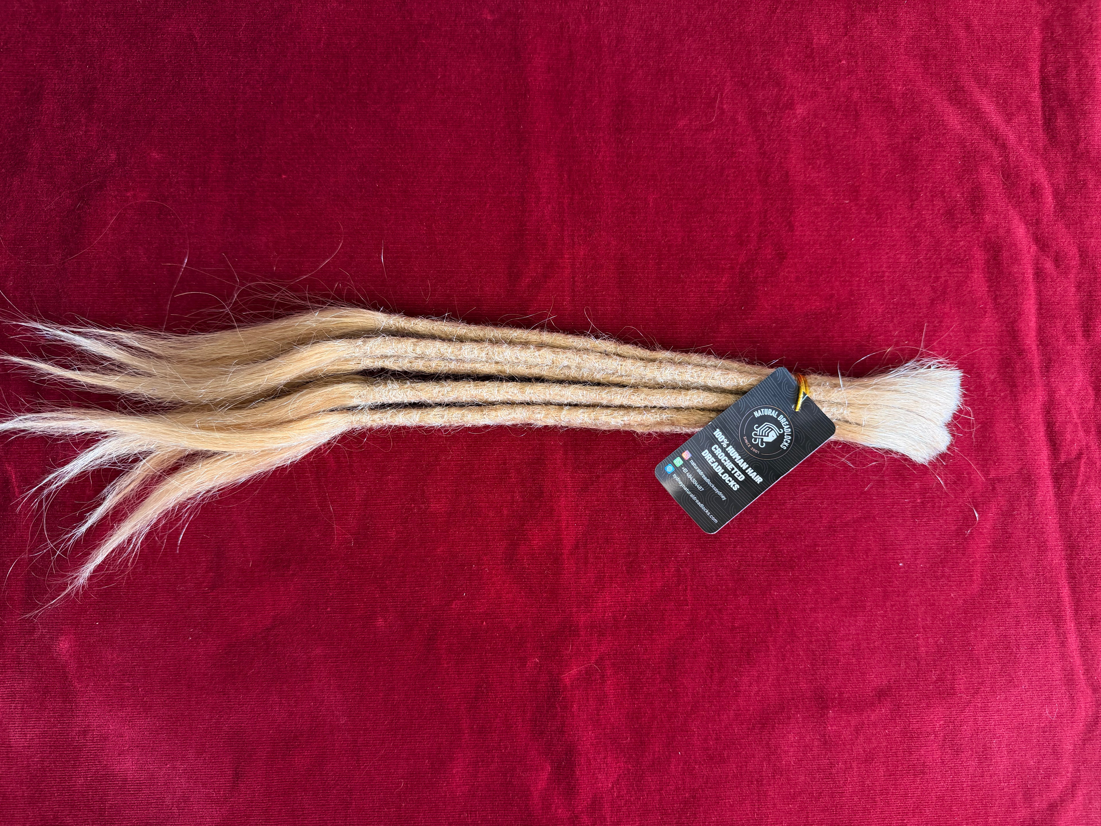 Straight Hair Champagne Blonde Dreadlock Extensions with open ends 10 units bundle