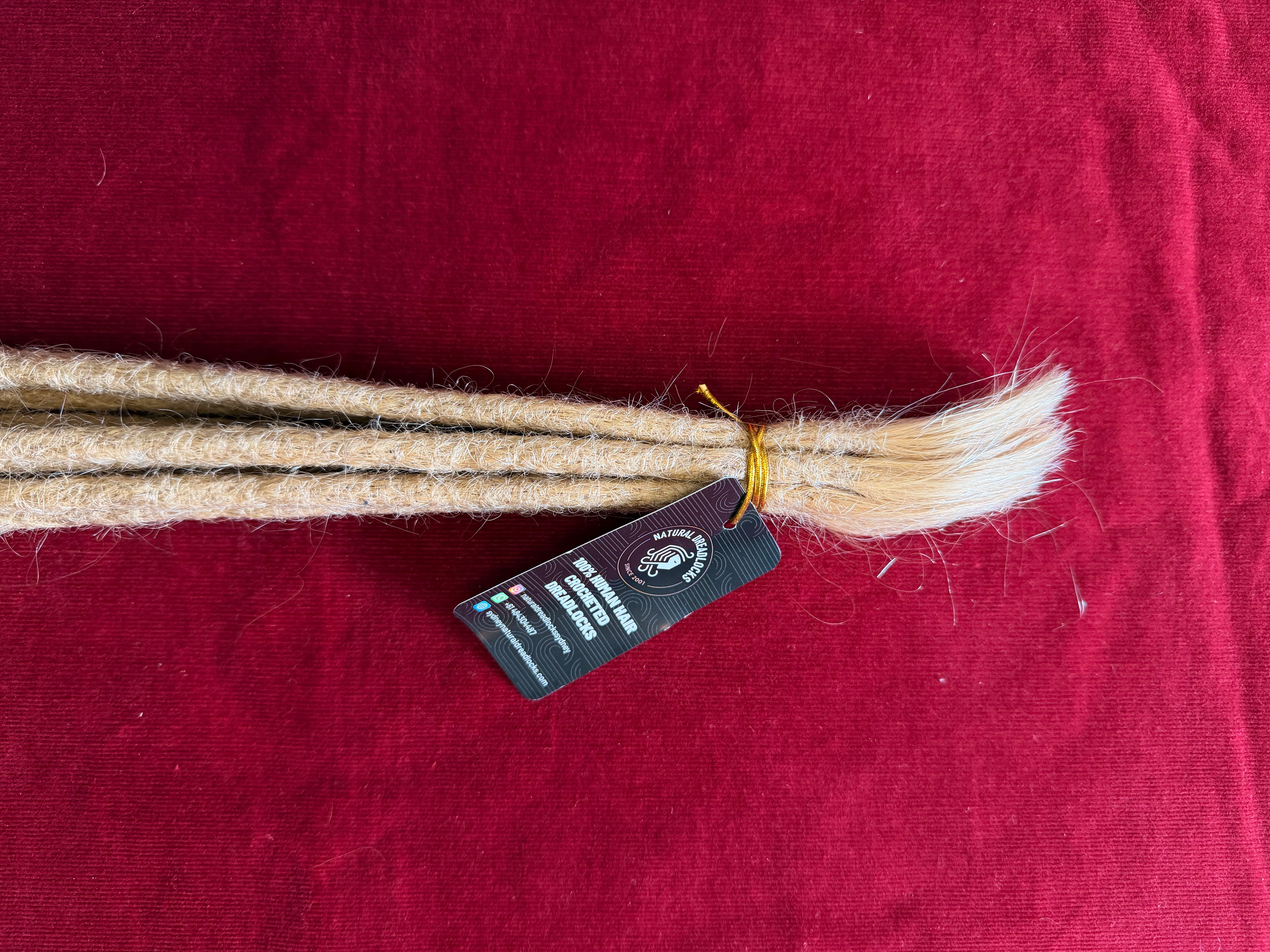 Straight Hair Champagne Blonde Dreadlock Extensions with open ends 10 units bundle