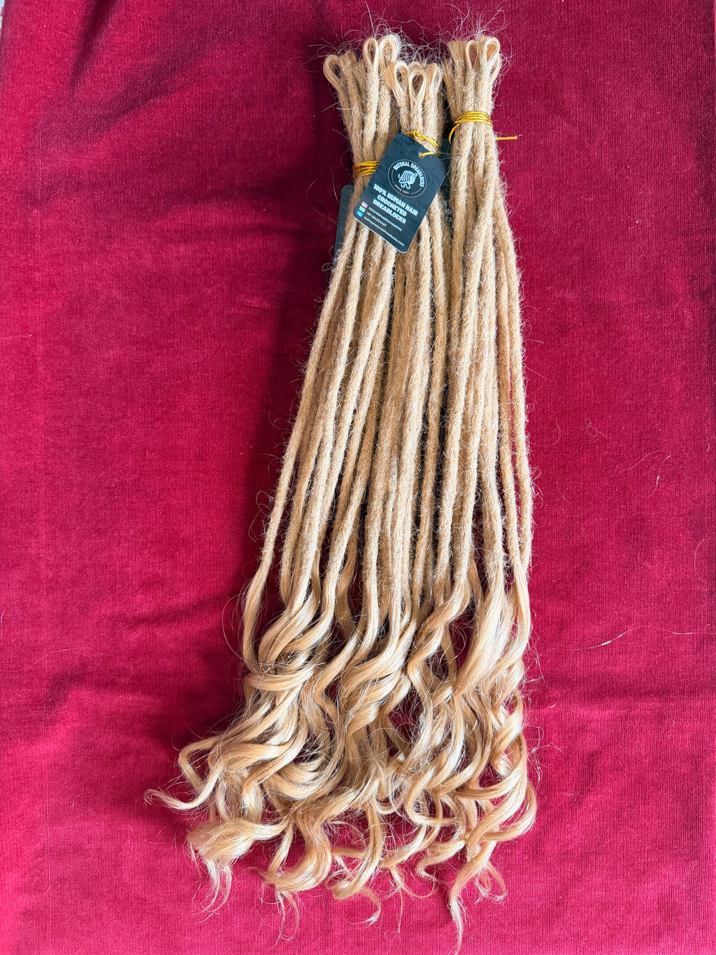 Champagne Blonde Mermaid Locs – 20” Length (7” Wavy Ends)