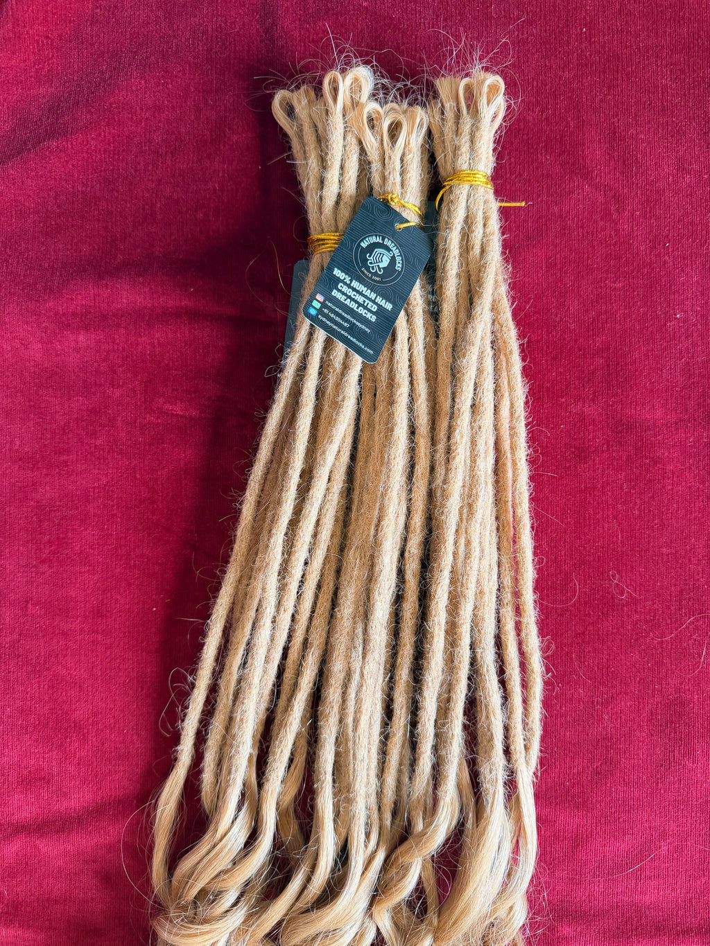 Champagne Blonde Mermaid Locs – 20” Length (7” Wavy Ends)