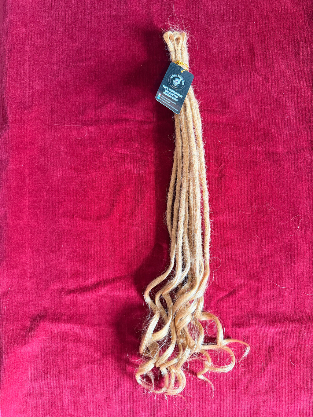 Champagne Blonde Mermaid Locs – 20” Length (7” Wavy Ends)