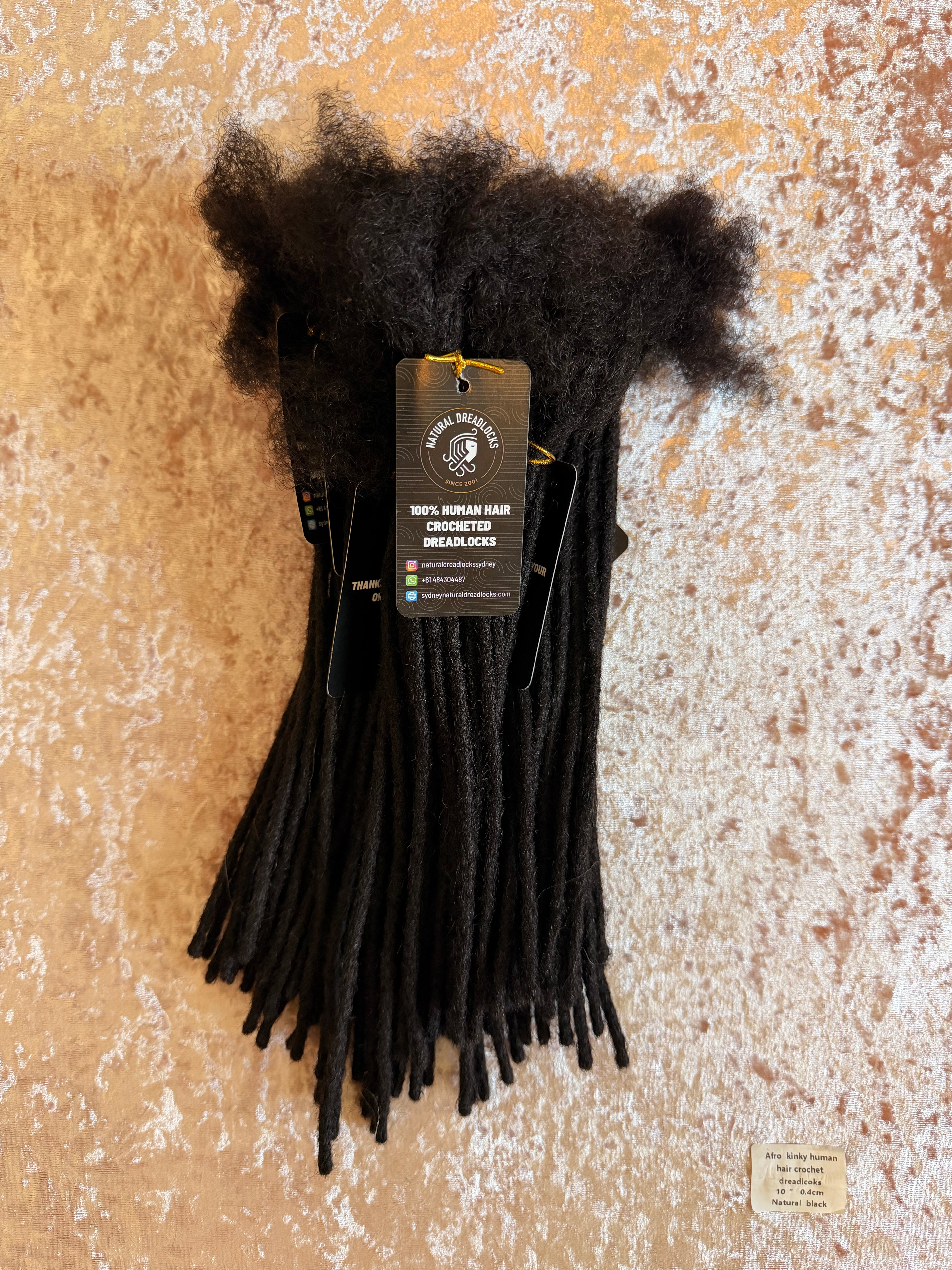 Authentic Afro Kinky Natural Black Dreadlock Extensions 10 units bundle