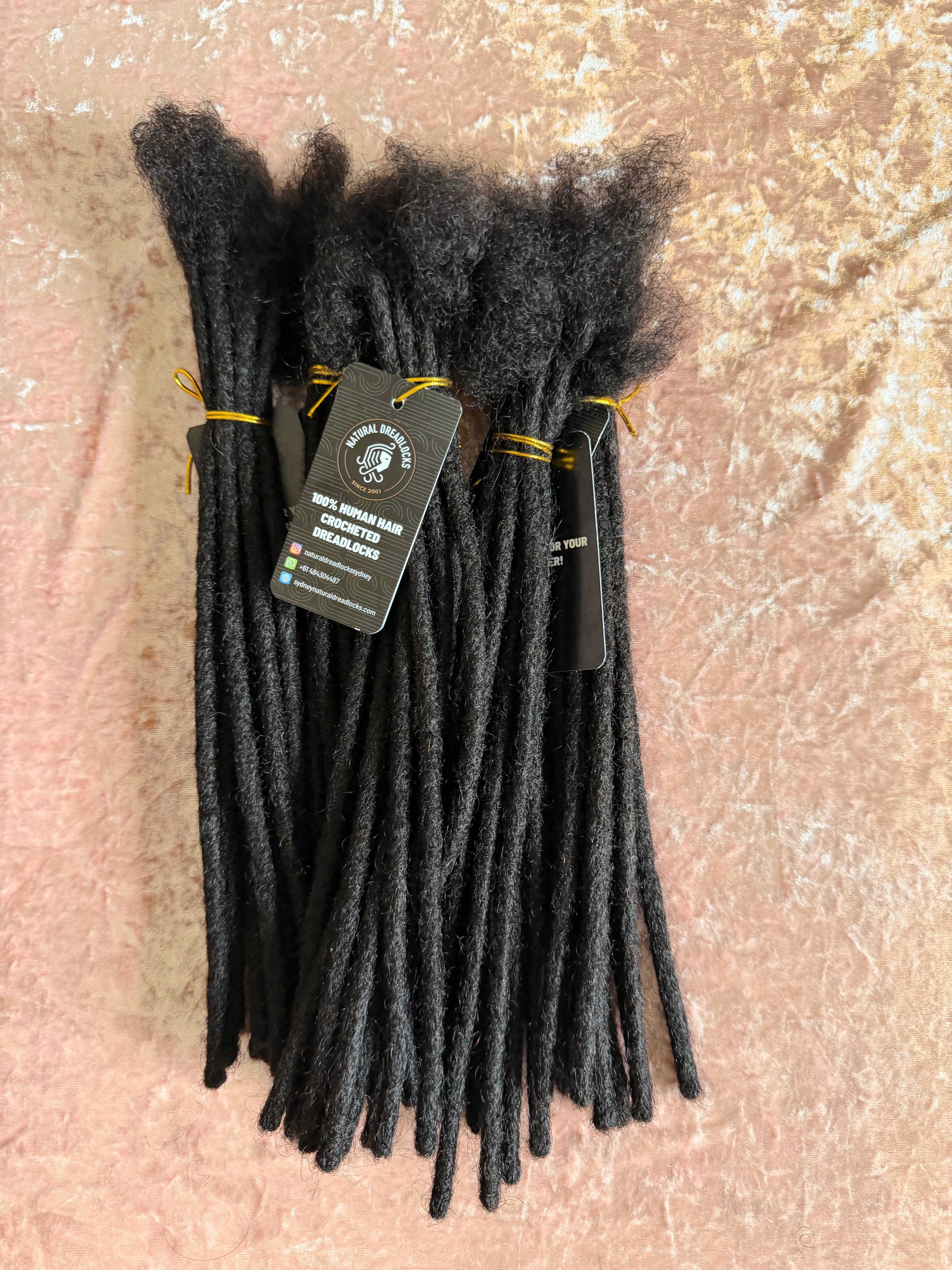 Authentic Afro Kinky Natural Black Dreadlock Extensions 10 units bundle