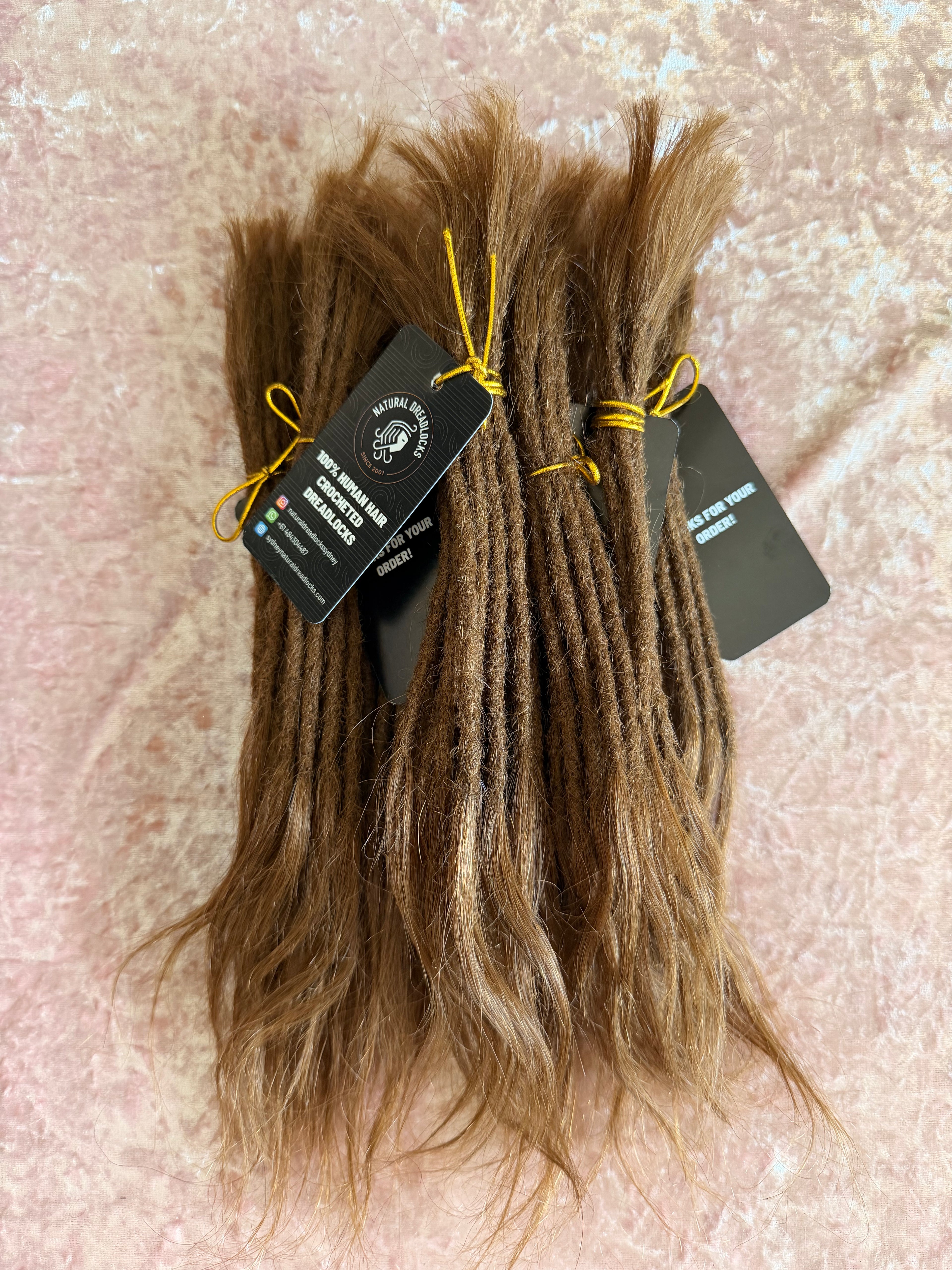 Straight Hair Champagne Brown Dreadlock Extensions with open ends 10 units bundle