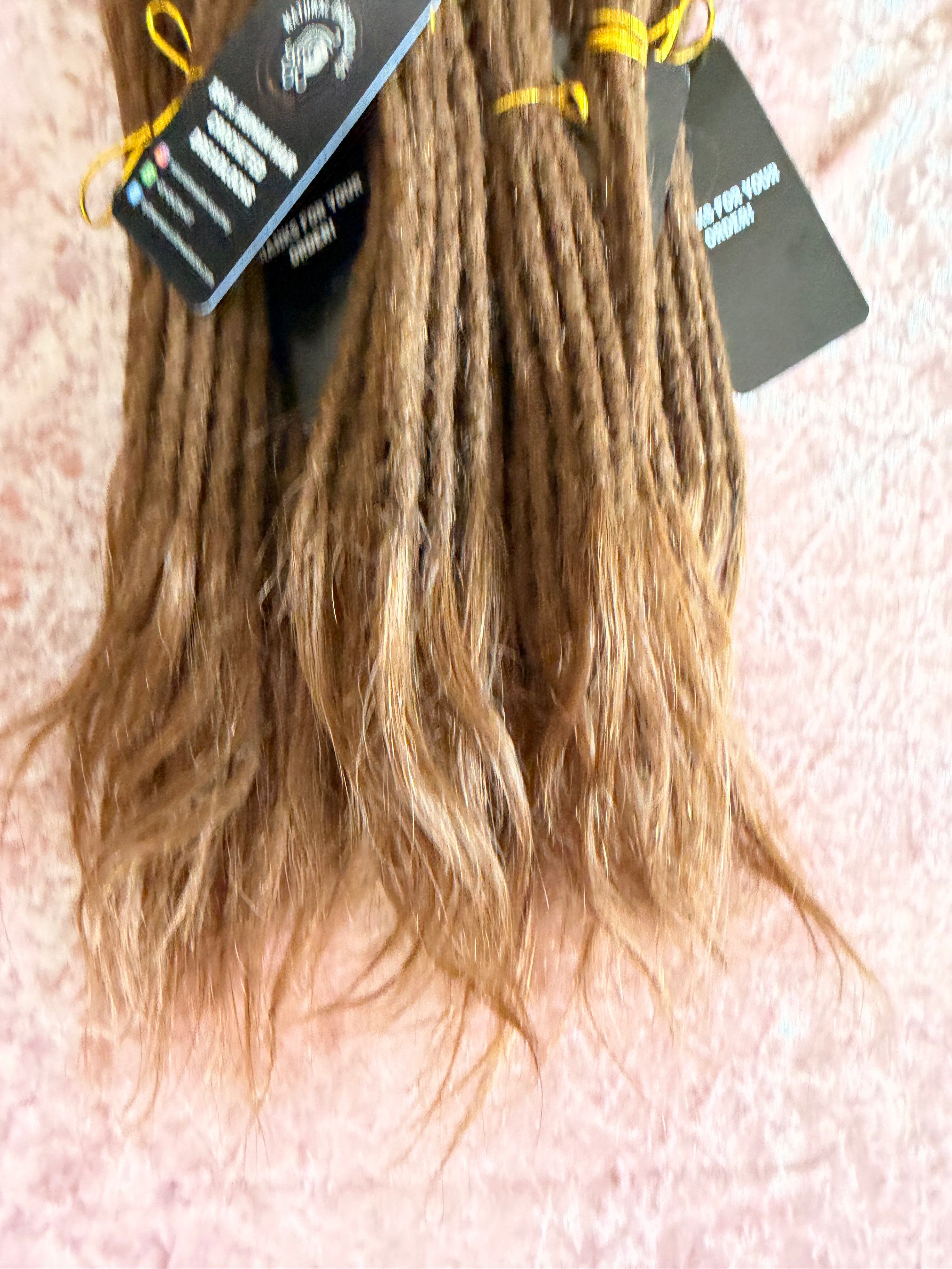 Straight Hair Champagne Brown Dreadlock Extensions with open ends 10 units bundle