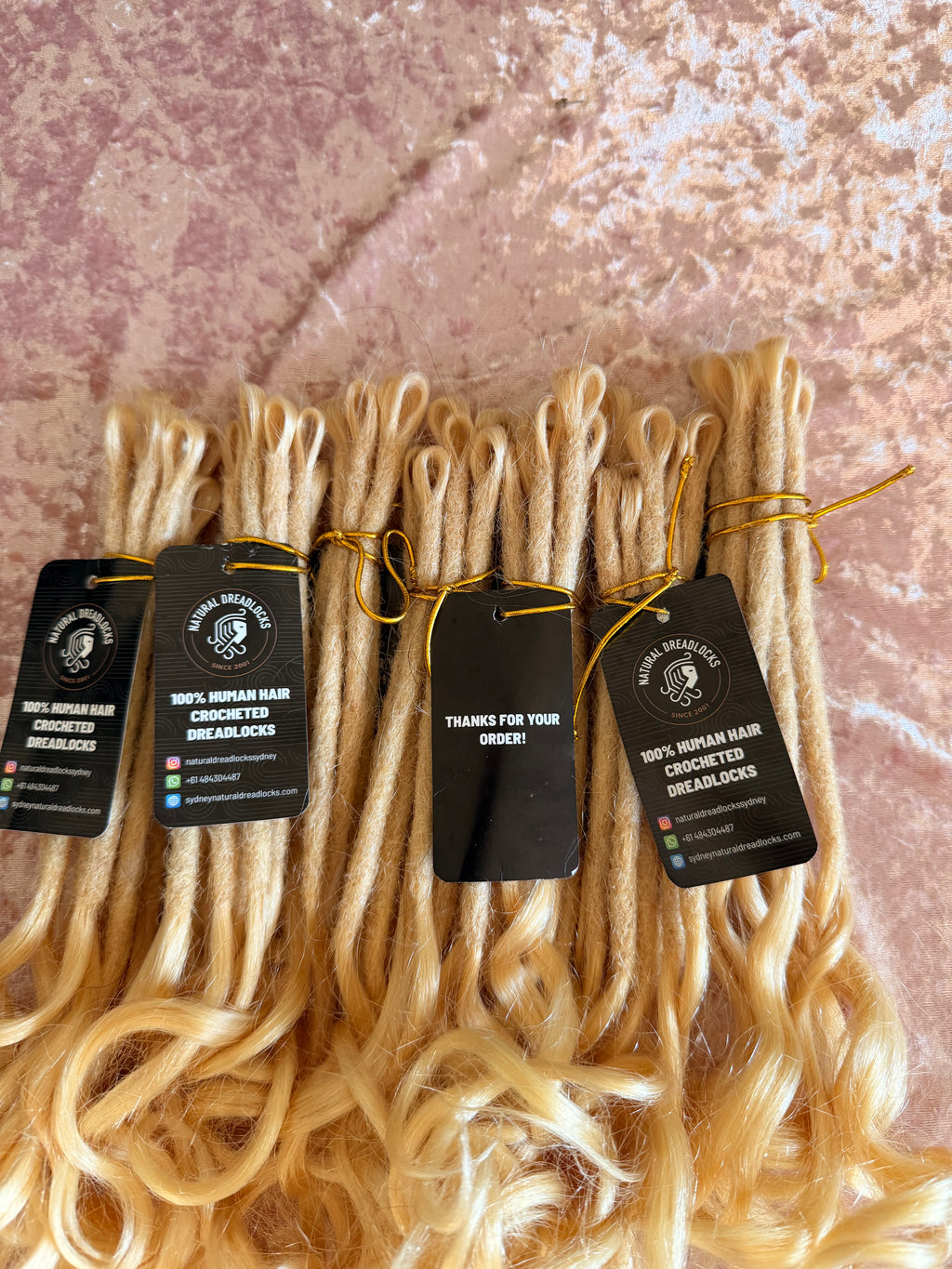 Highlight Blonde Mermaid Locs – 12" (5" Dread + 7" Curly Ends) – 0.6 cm Thickness