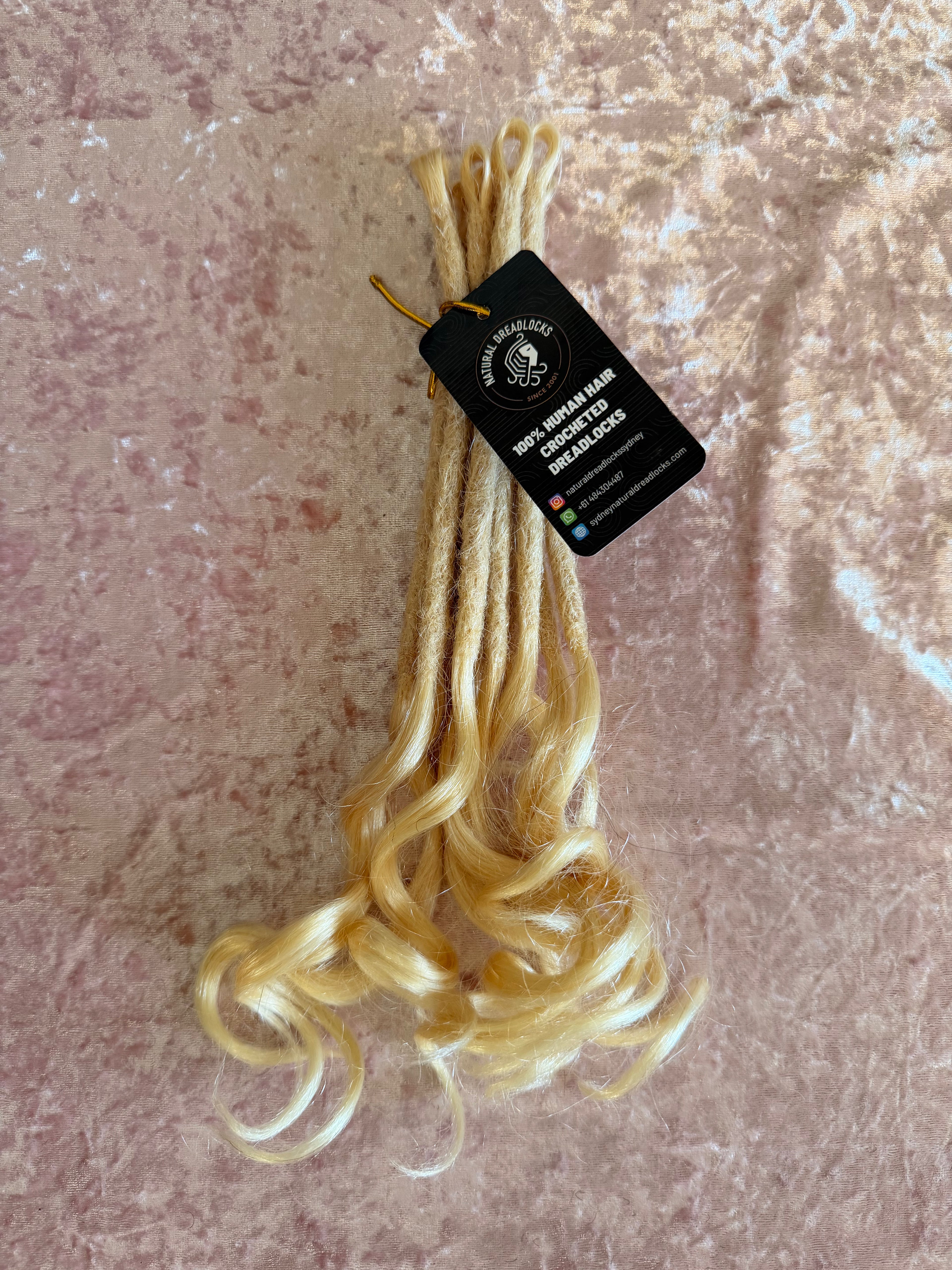 Highlight Blonde Mermaid Locs – 12" (5" Dread + 7" Curly Ends) – 0.6 cm Thickness