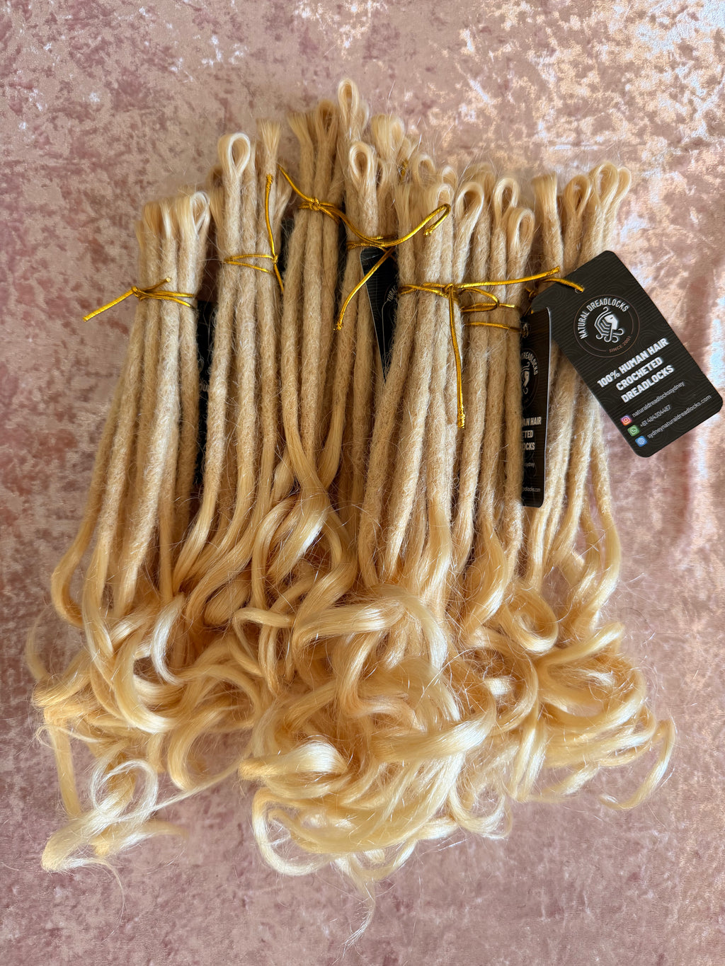 Highlight Blonde Mermaid Locs – 12" (5" Dread + 7" Curly Ends) – 0.6 cm Thickness