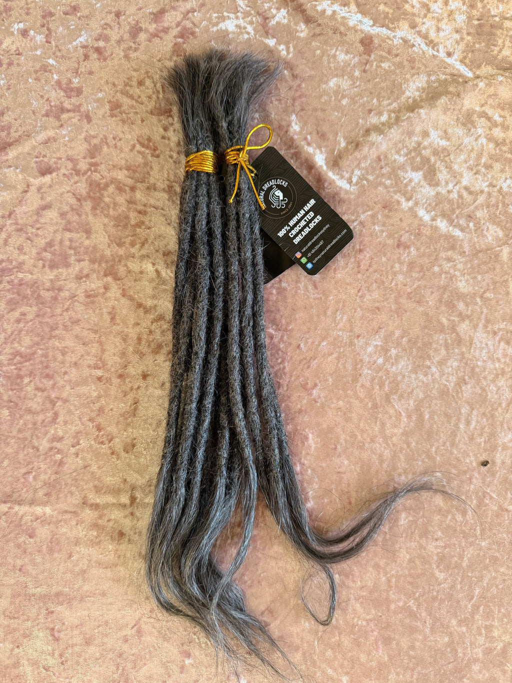 Straight Hair Salt Pepper Grey Dreadlock Extensions with open ends 10 units bundle