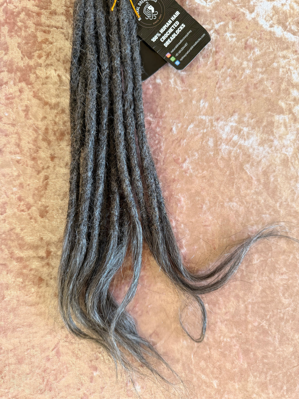 Straight Hair Salt Pepper Grey Dreadlock Extensions with open ends 10 units bundle