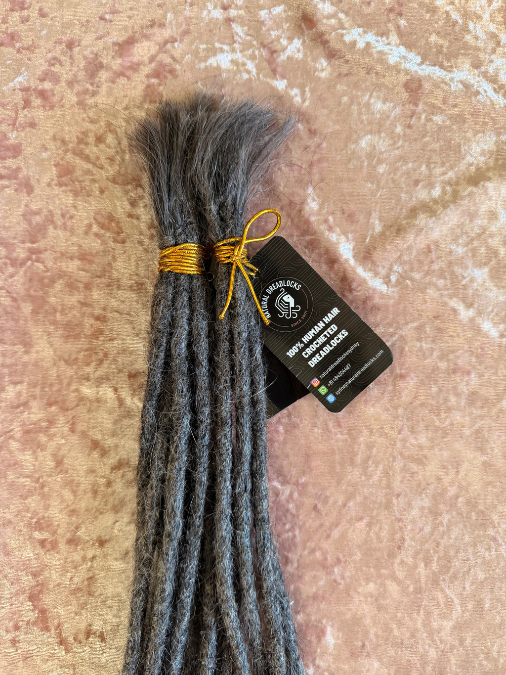 Straight Hair Salt Pepper Grey Dreadlock Extensions with open ends 10 units bundle