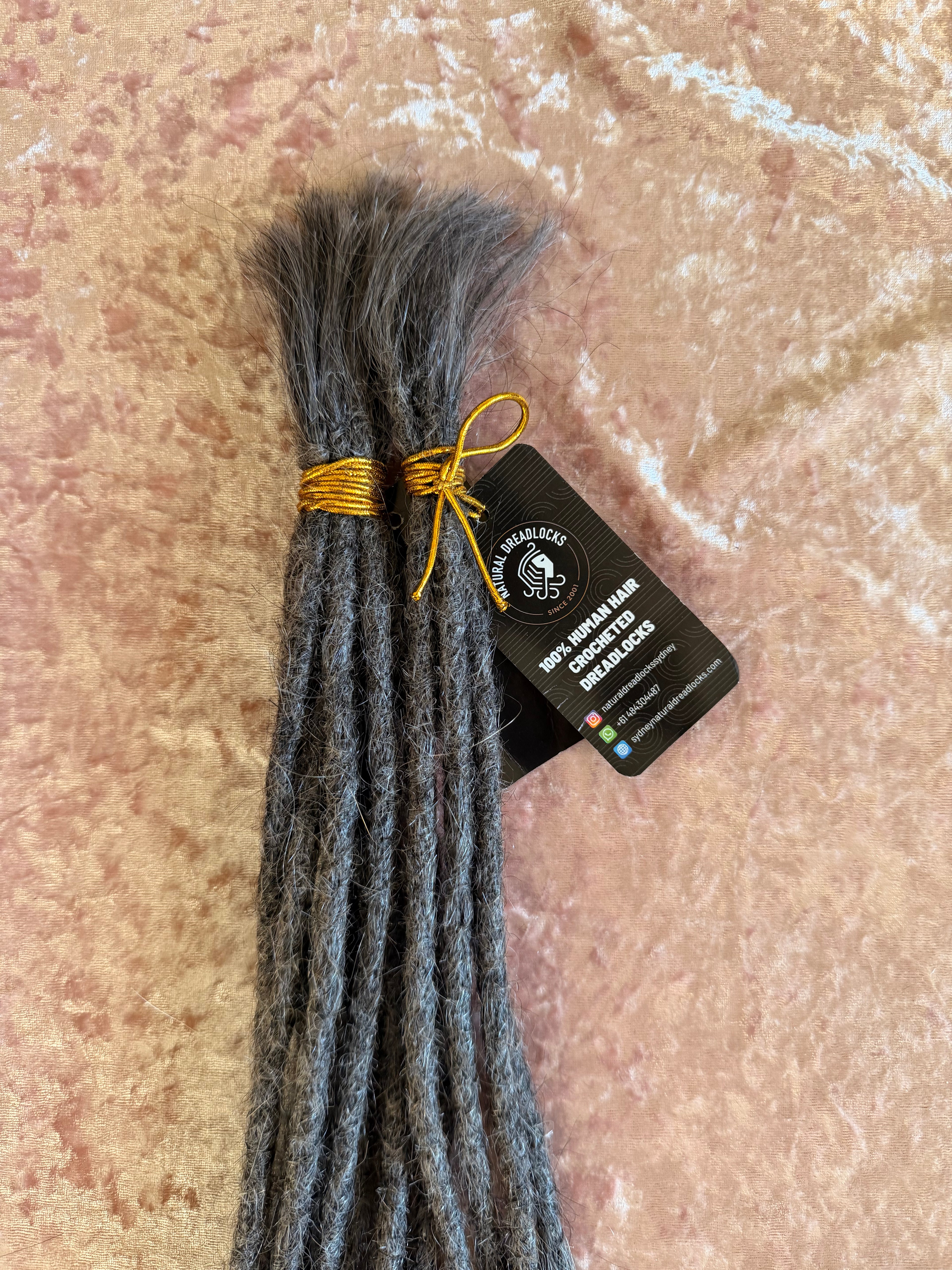 Straight Hair Salt Pepper Grey Dreadlock Extensions with open ends 10 units bundle