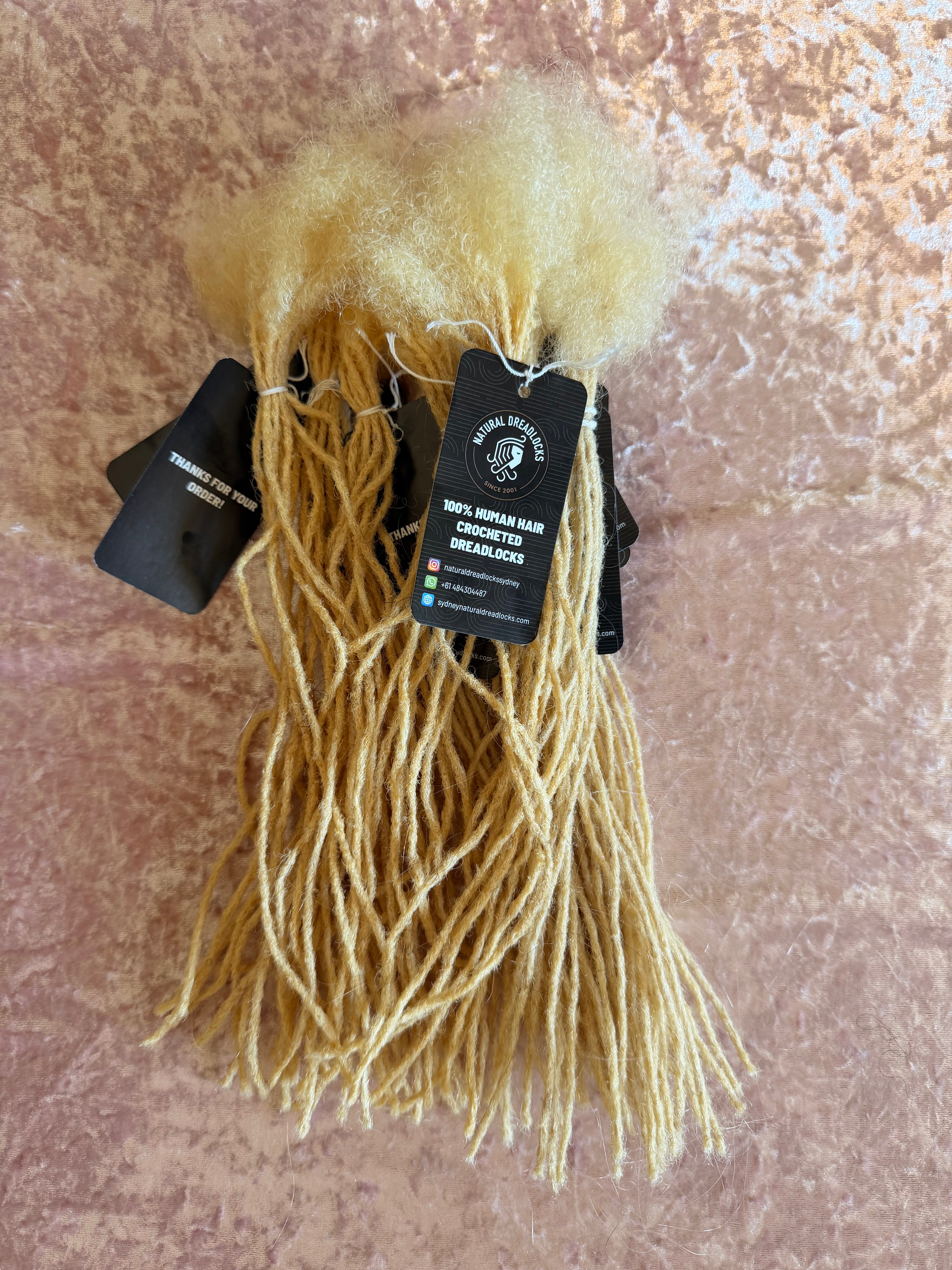 Authentic Afro Kinky Highlight Blonde Dreadlock Extensions 10 units bundle