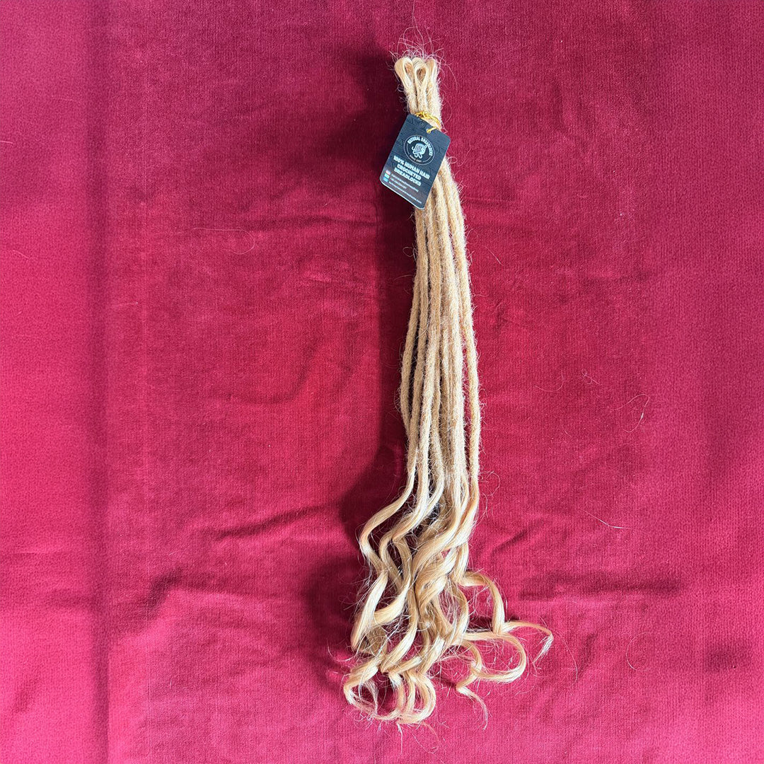 Champagne Blonde Mermaid Locs – 20” Length (7” Wavy Ends)