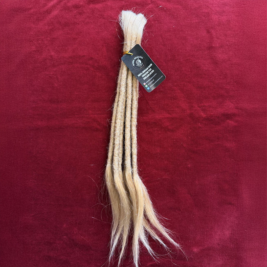 Straight Hair Champagne Blonde Dreadlock Extensions with open ends 10 units bundle