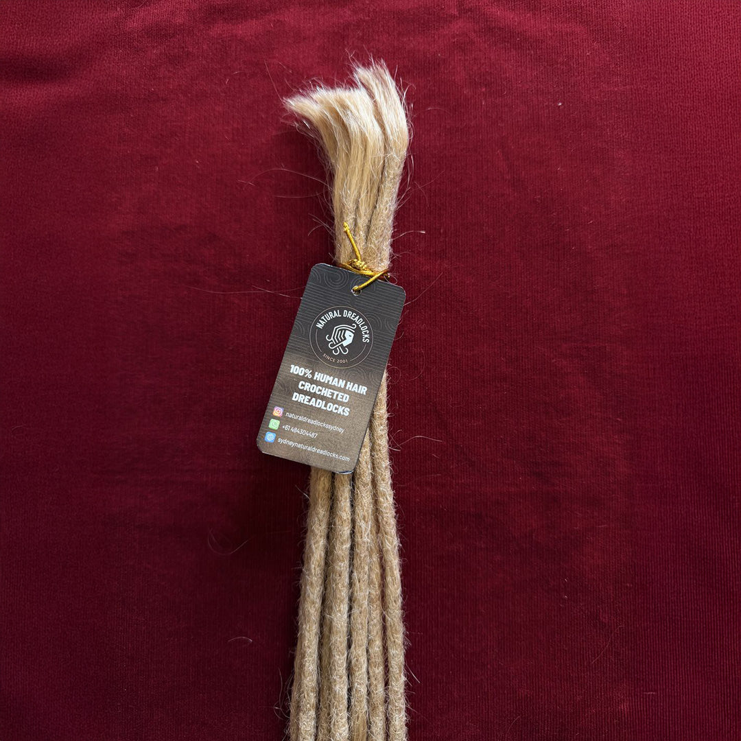 Straight Hair Champagne Blonde Dreadlock Extensions with open ends 10 units bundle