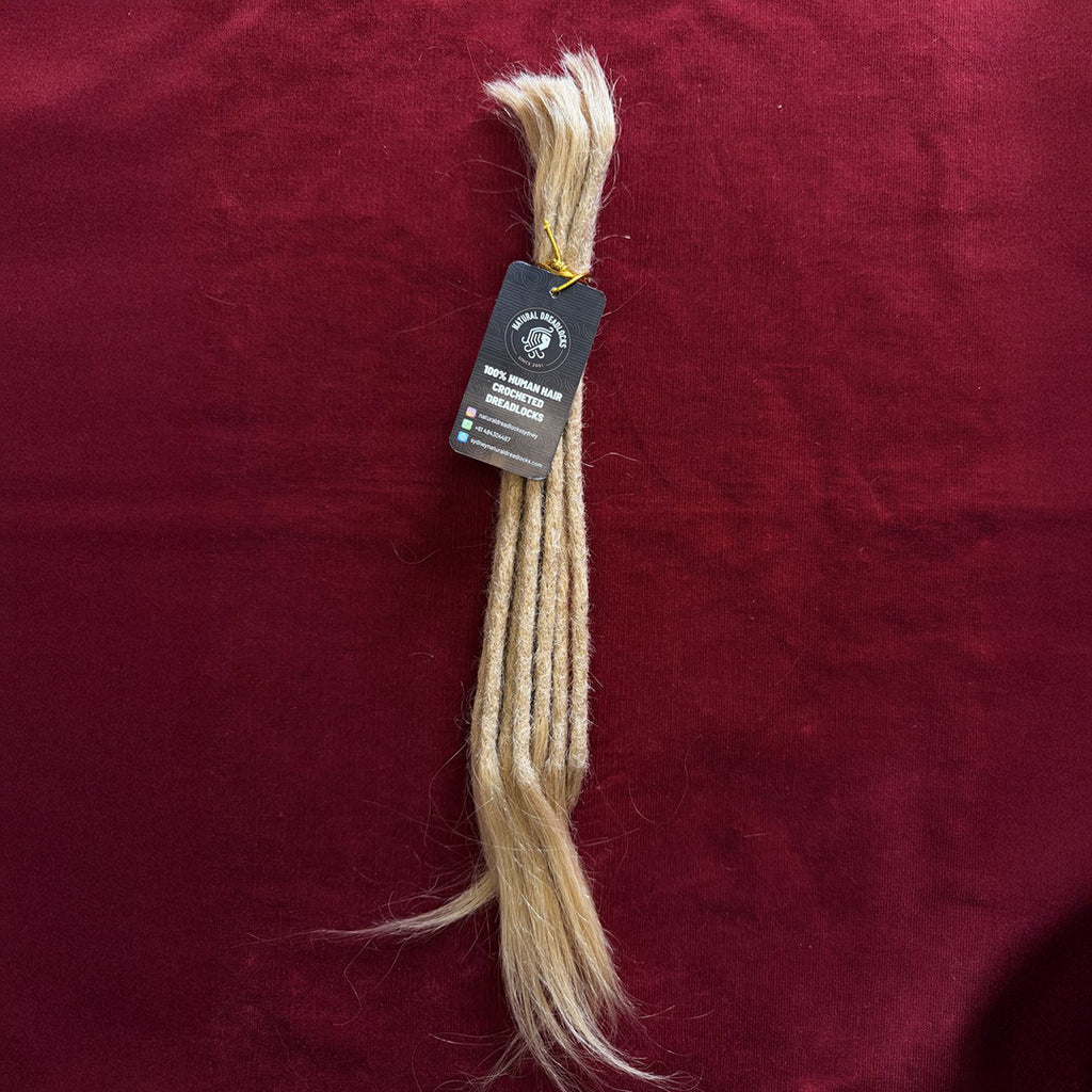 Straight Hair Champagne Blonde Dreadlock Extensions with open ends 10 units bundle