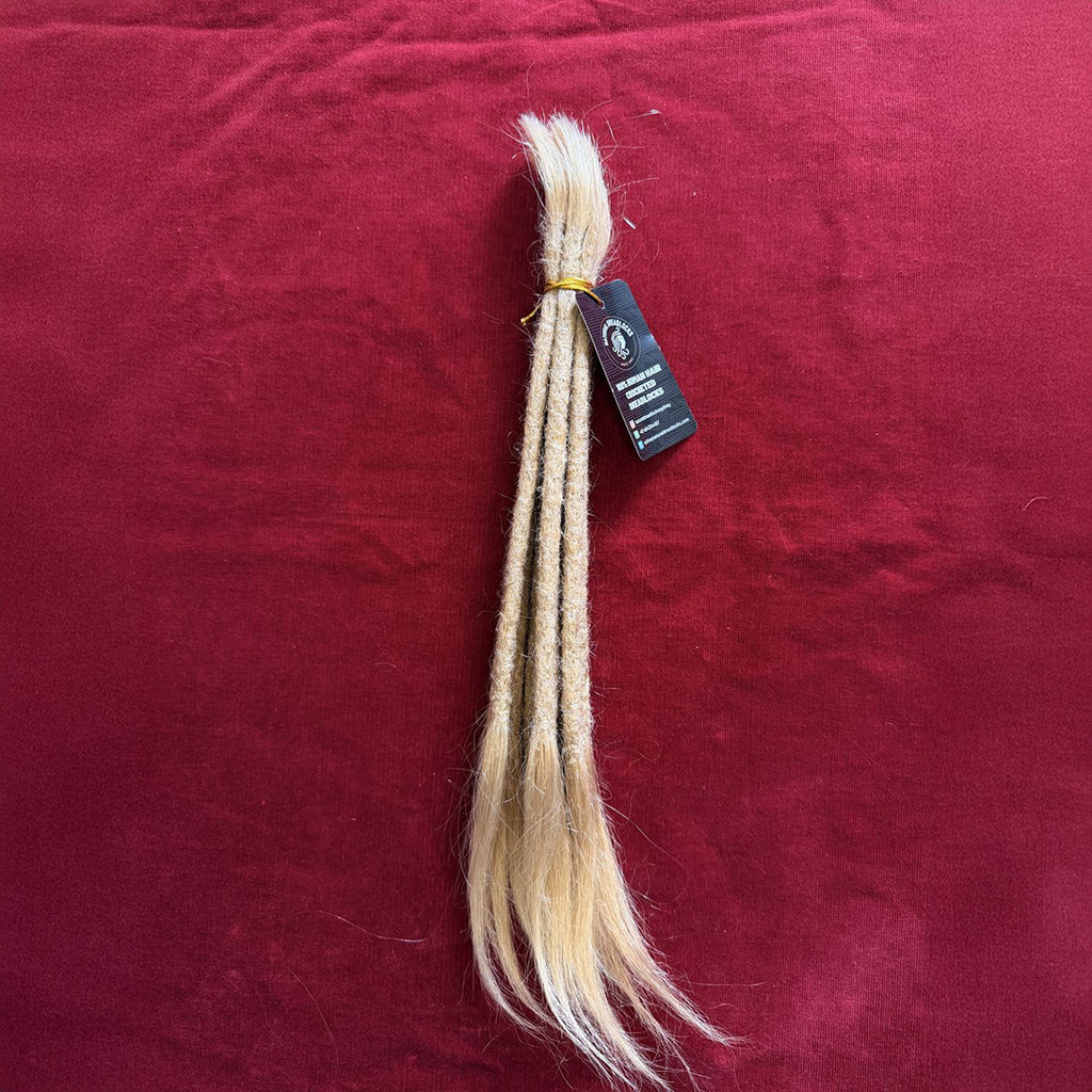 Straight Hair Champagne Blonde Dreadlock Extensions with open ends 10 units bundle