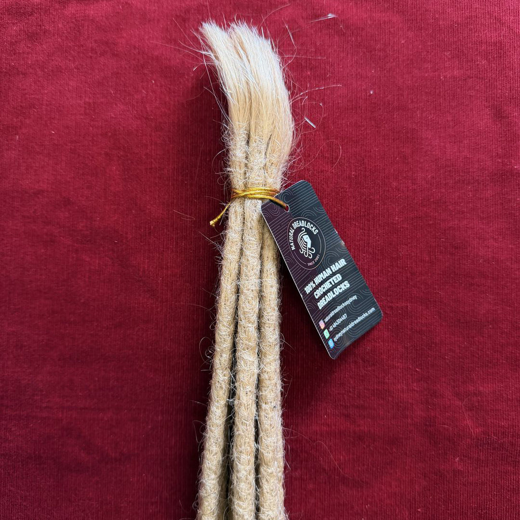 Straight Hair Champagne Blonde Dreadlock Extensions with open ends 10 units bundle