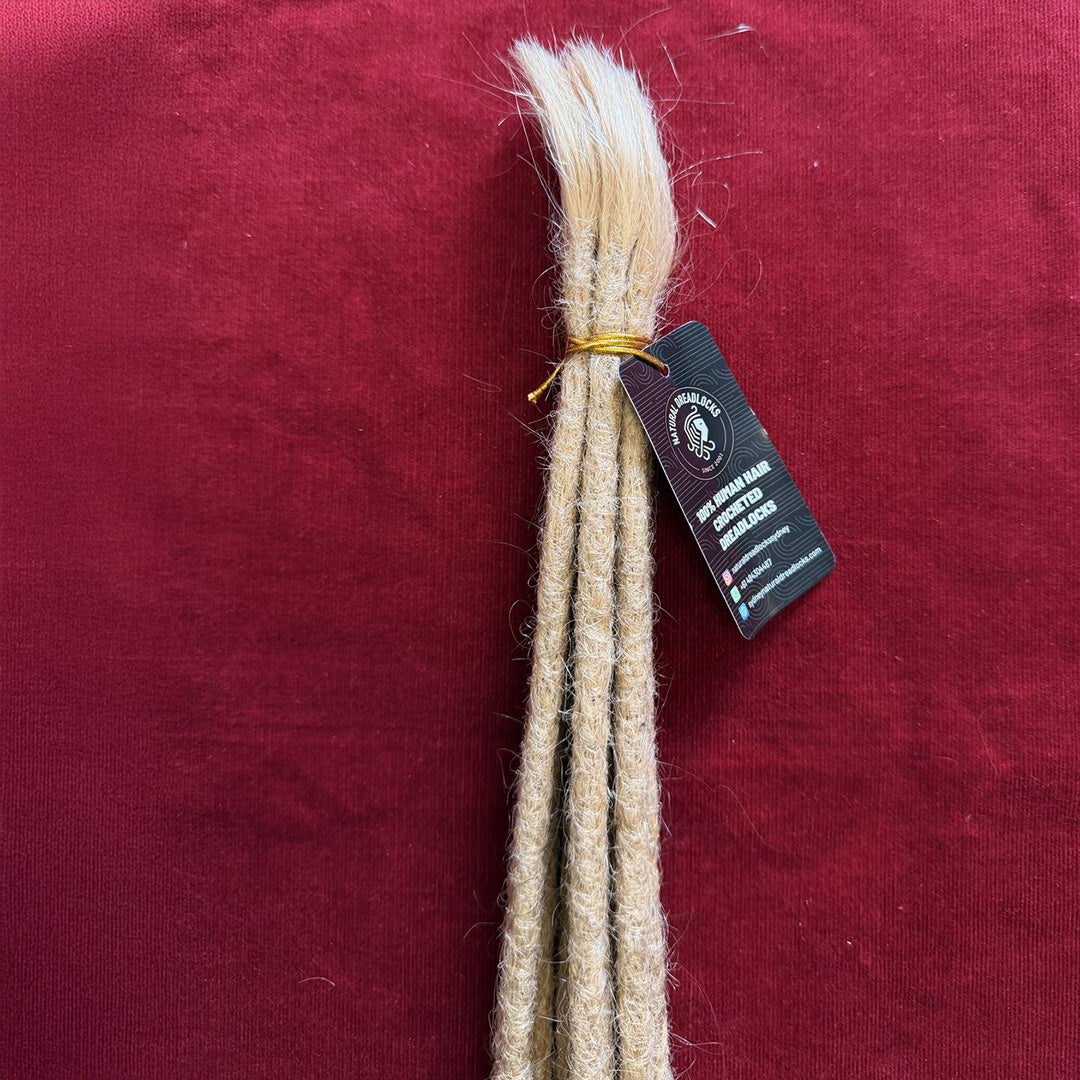 Straight Hair Champagne Blonde Dreadlock Extensions with open ends 10 units bundle