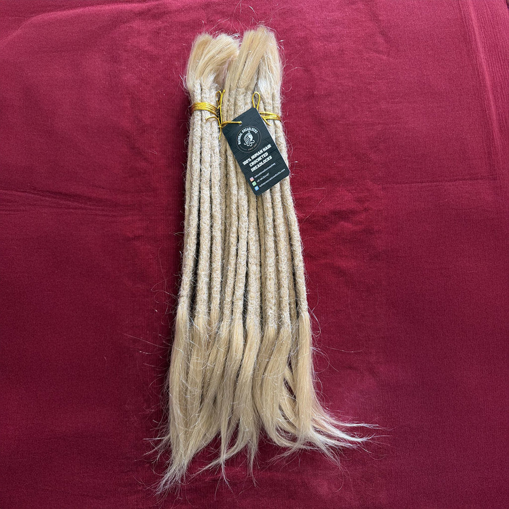Straight Hair Champagne Blonde Dreadlock Extensions with open ends 10 units bundle