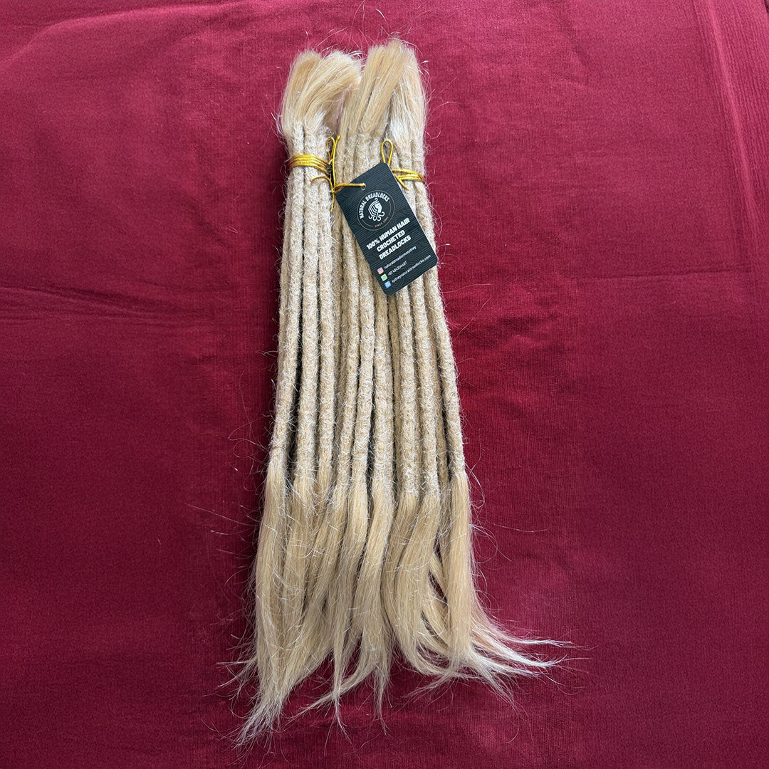 Straight Hair Champagne Blonde Dreadlock Extensions with open ends 10 units bundle