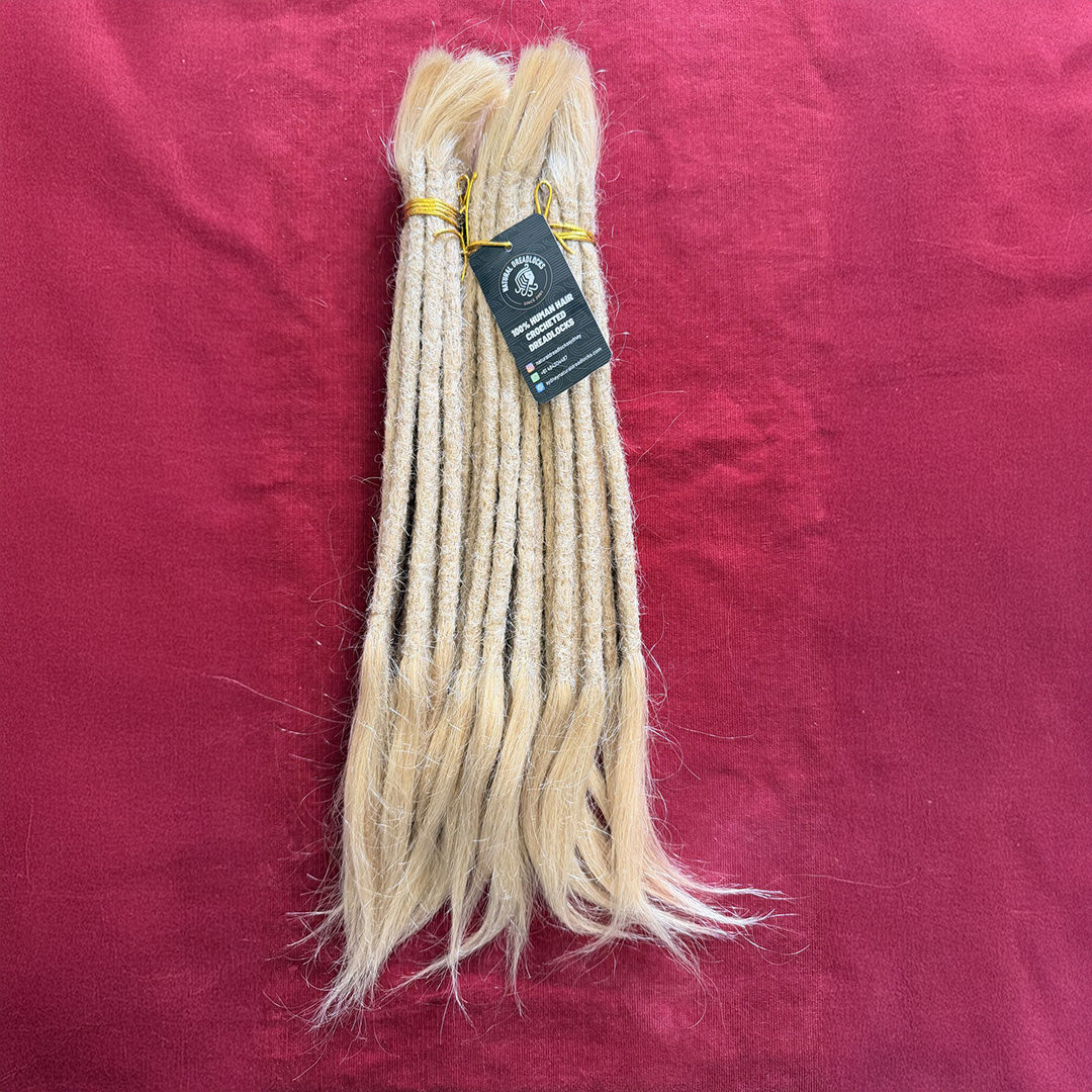 Straight Hair Champagne Blonde Dreadlock Extensions with open ends 10 units bundle