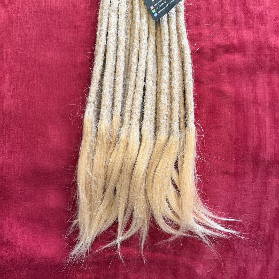 Straight Hair Champagne Blonde Dreadlock Extensions with open ends 10 units bundle