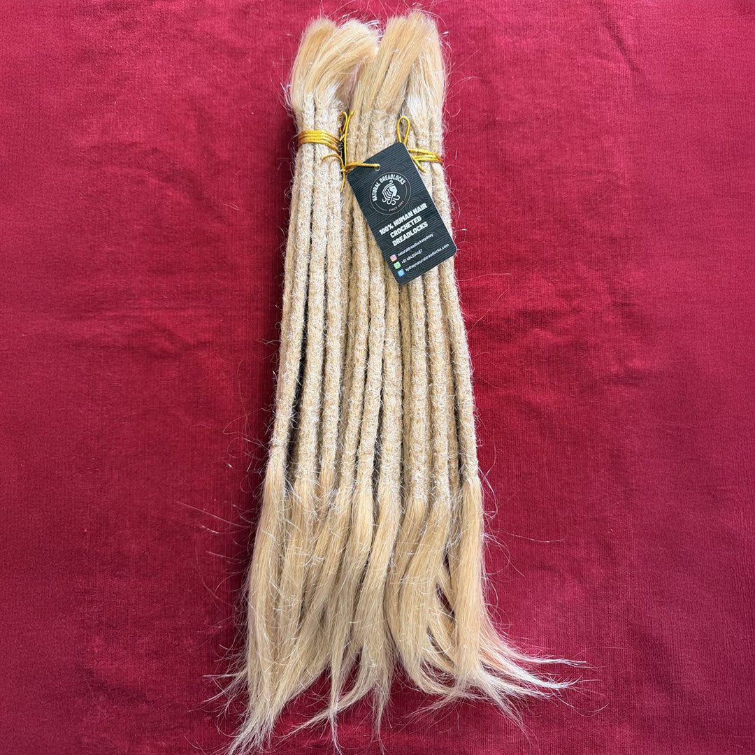 Straight Hair Champagne Blonde Dreadlock Extensions with open ends 10 units bundle
