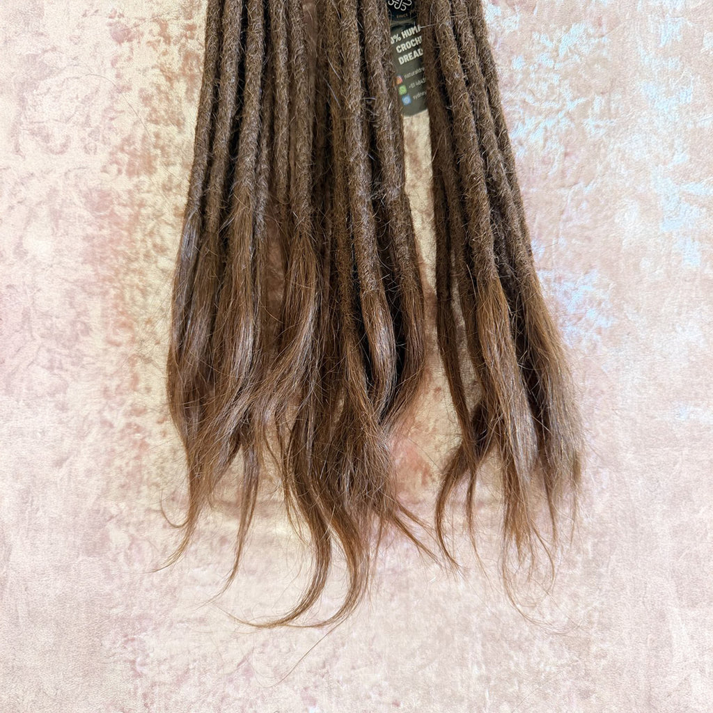 Straight Hair Champagne Brown Dreadlock Extensions with open ends 10 units bundle