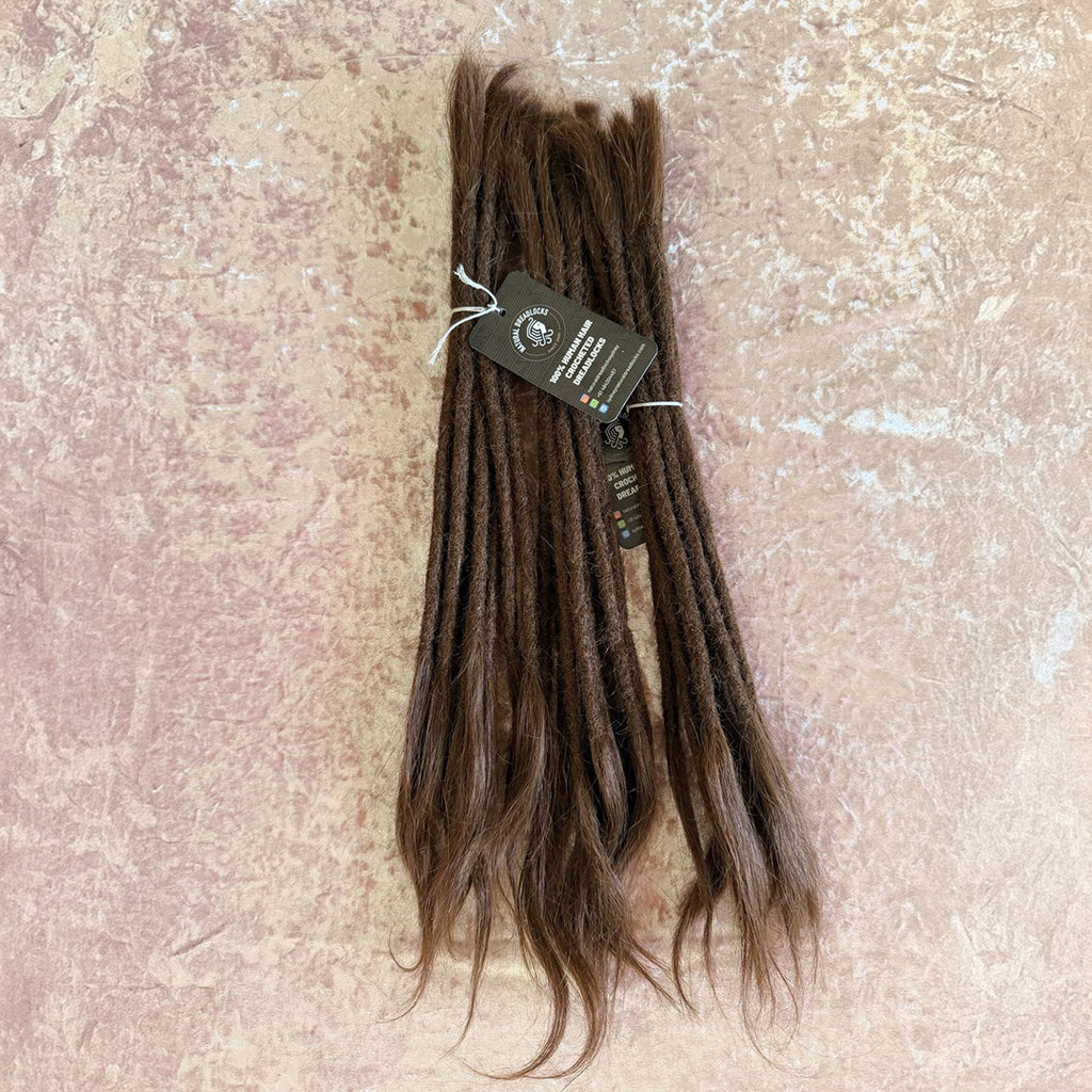 Straight Hair Chocolate Brown Dreadlock Extensions with open ends 10 units bundle