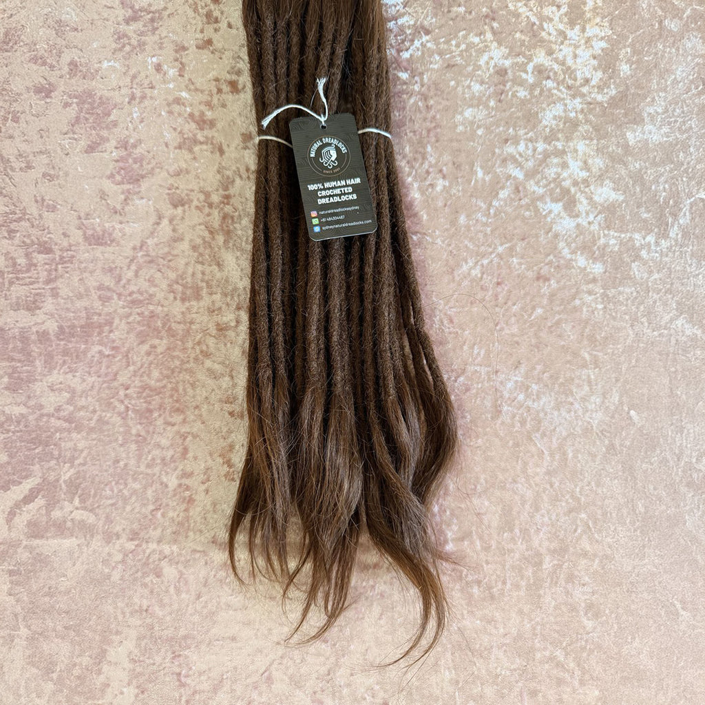 Straight Hair Champagne Brown Dreadlock Extensions with open ends 10 units bundle