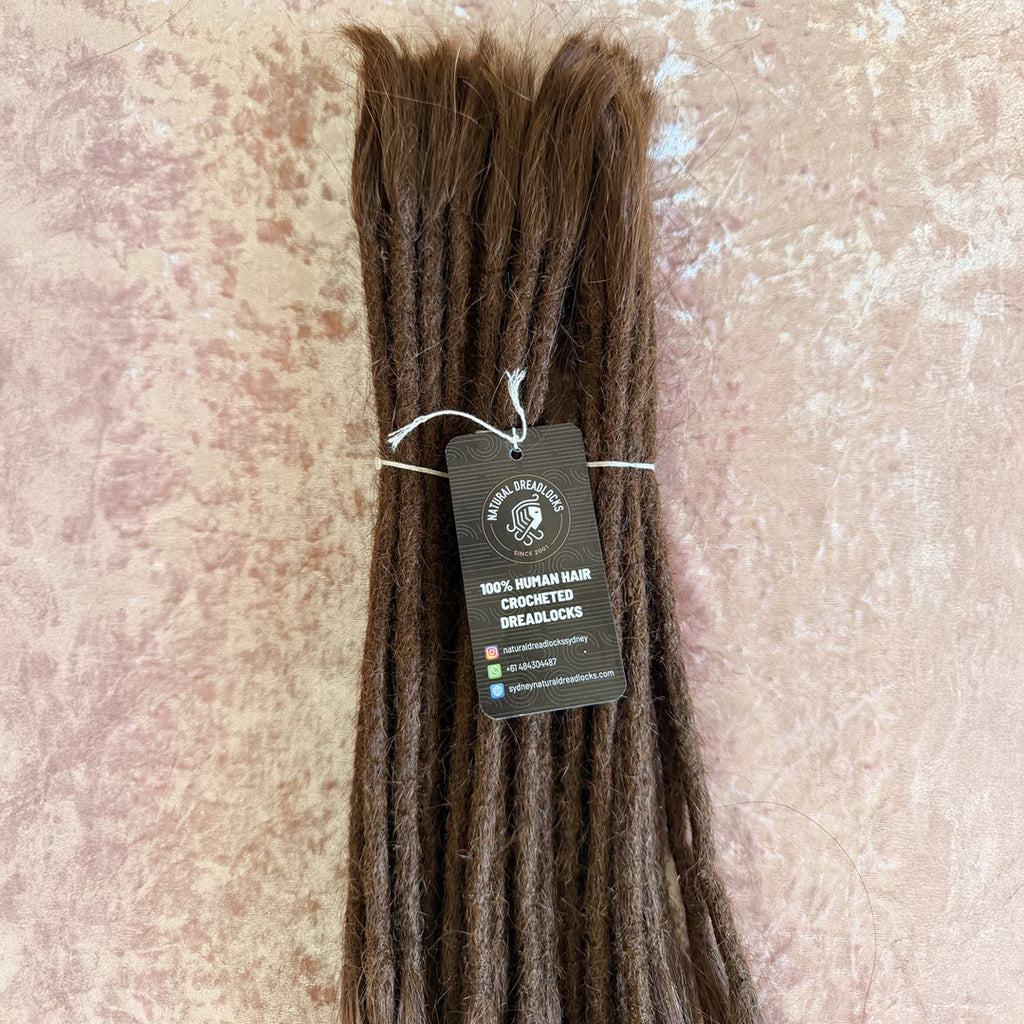 Straight Hair Chocolate Brown Dreadlock Extensions with open ends 10 units bundle