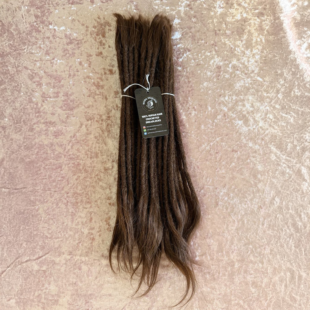 Straight Hair Chocolate Brown Dreadlock Extensions with open ends 10 units bundle