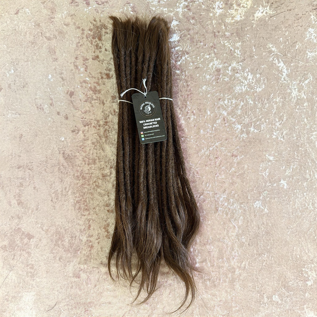 Straight Hair Chocolate Brown Dreadlock Extensions with open ends 10 units bundle